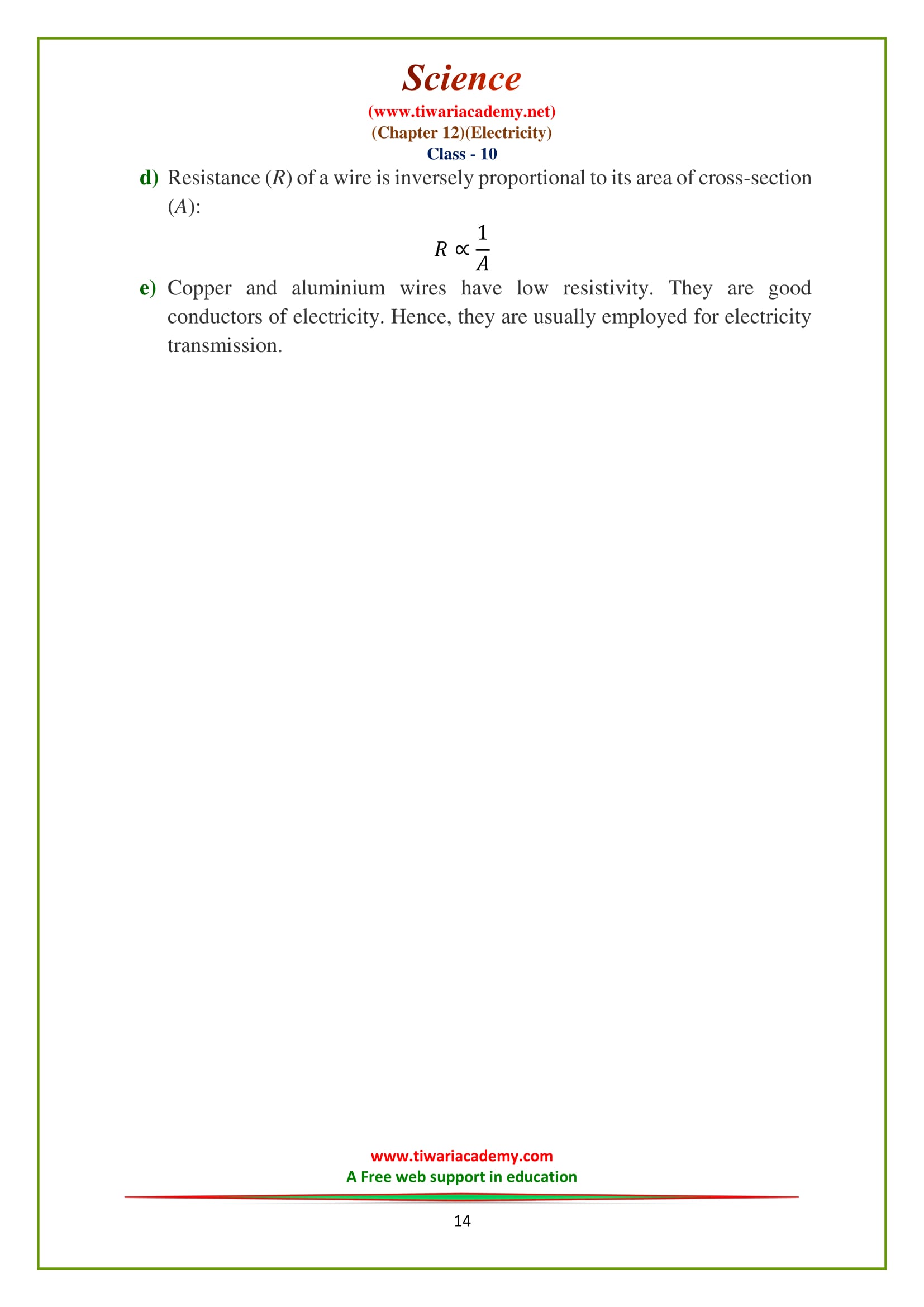 10 science ncert solutions chapter 12 exercises 14 tiwari academy