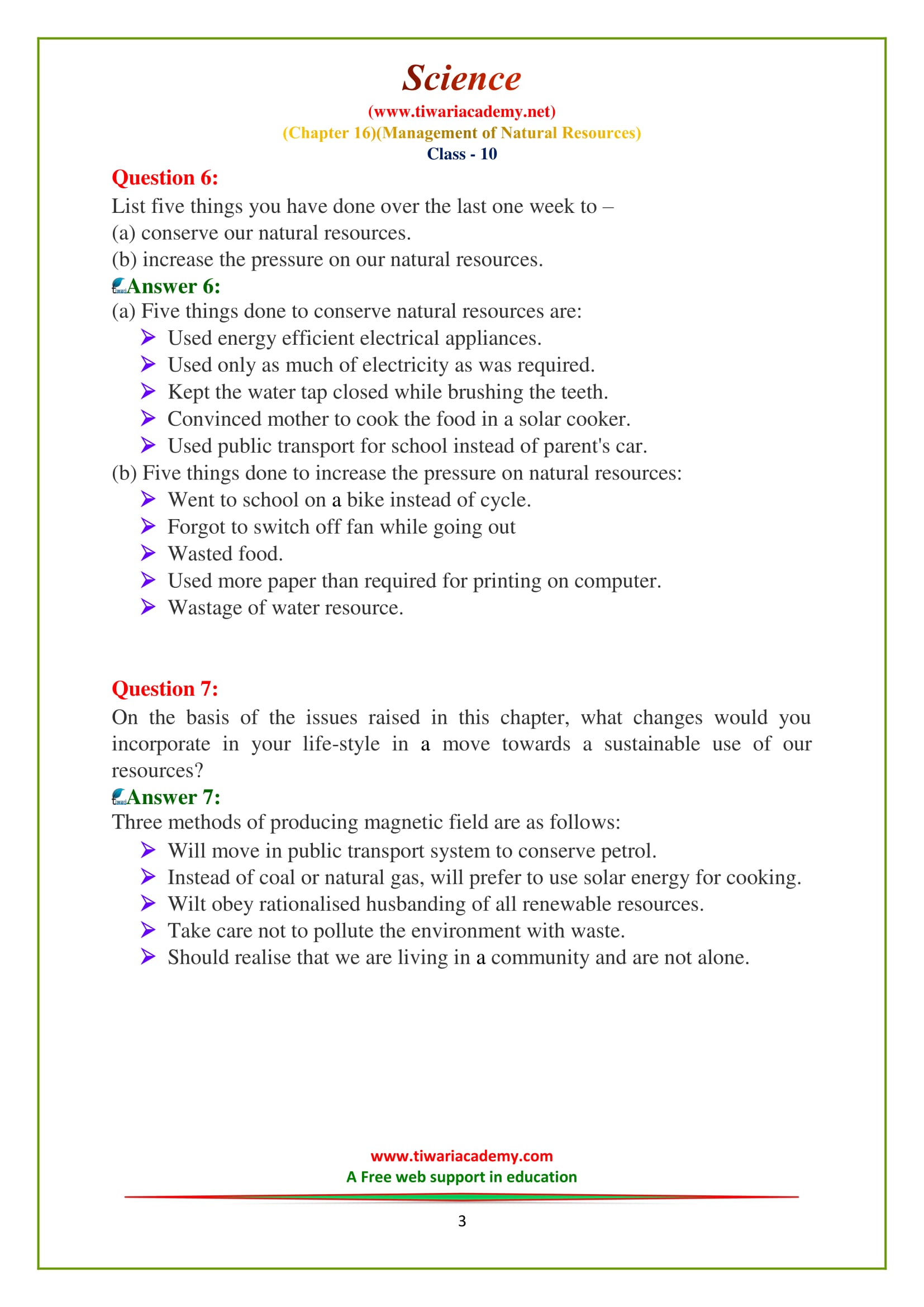 10 science ncert solutions chapter 16 exercises 3 tiwari academy