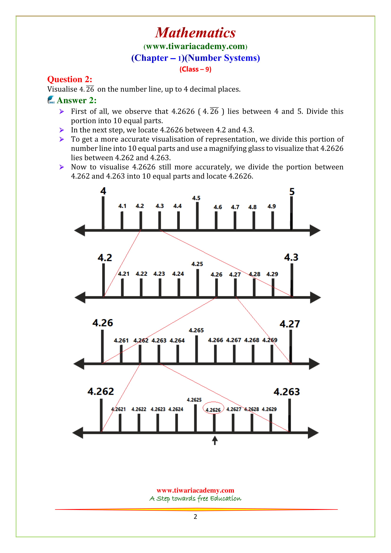 NCERT Solutions for Class 9 Chapter 1 Exercise 1.4 Number Systems