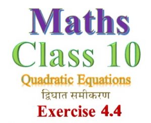 NCERT Solutions for class 10 Maths chapter 4 Exercise 4.4