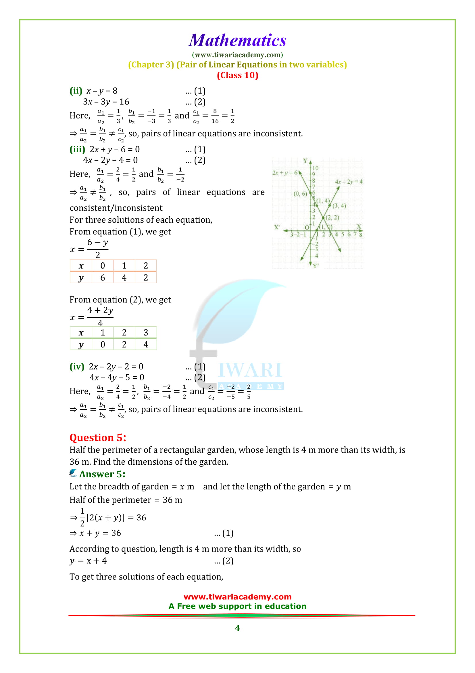 Class 10 Maths chapter 3 exercise 3.2 in English medium