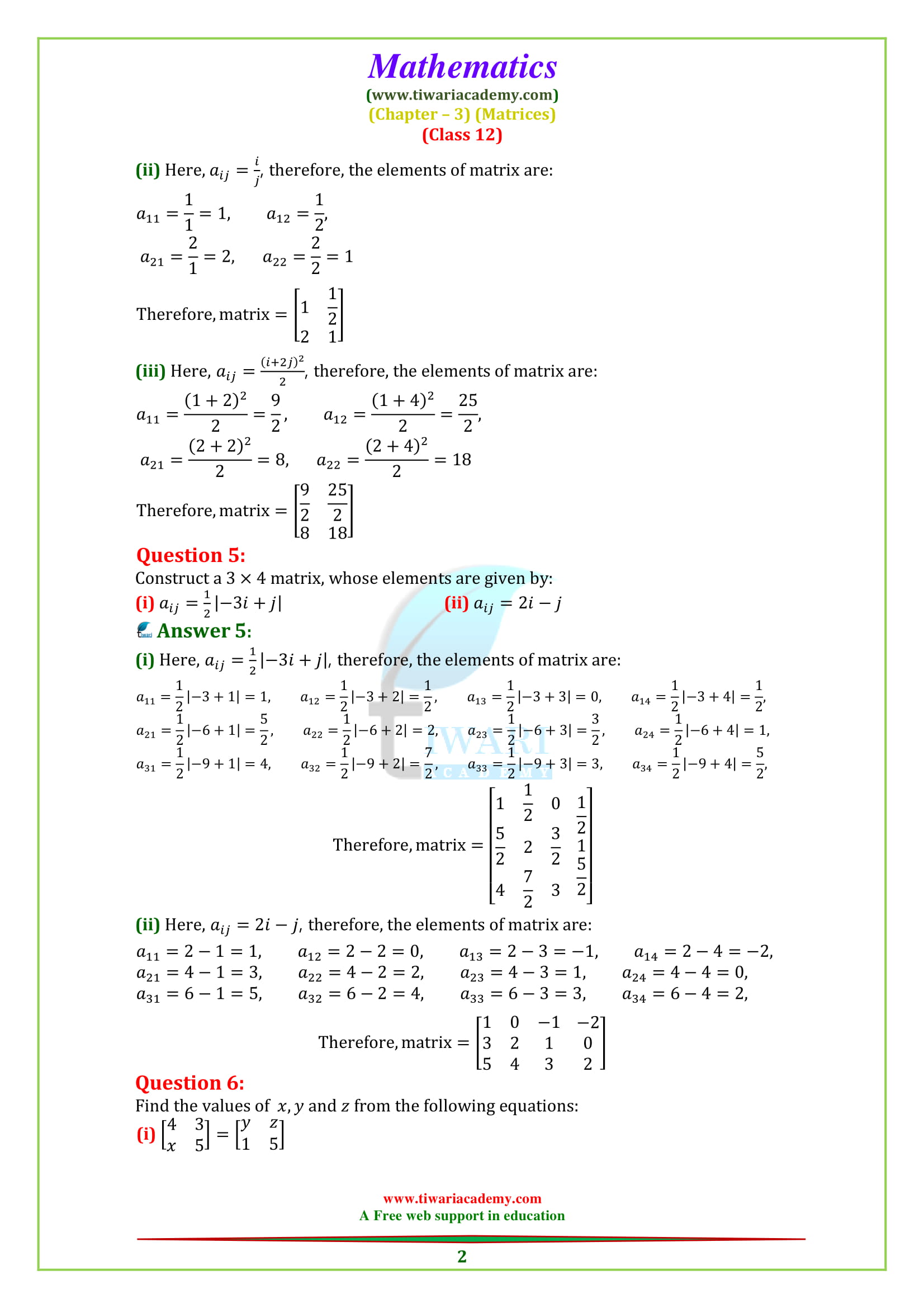 NCERT Solutions for Class 12 Maths Chapter 3 Exercise 3.1 in PDF