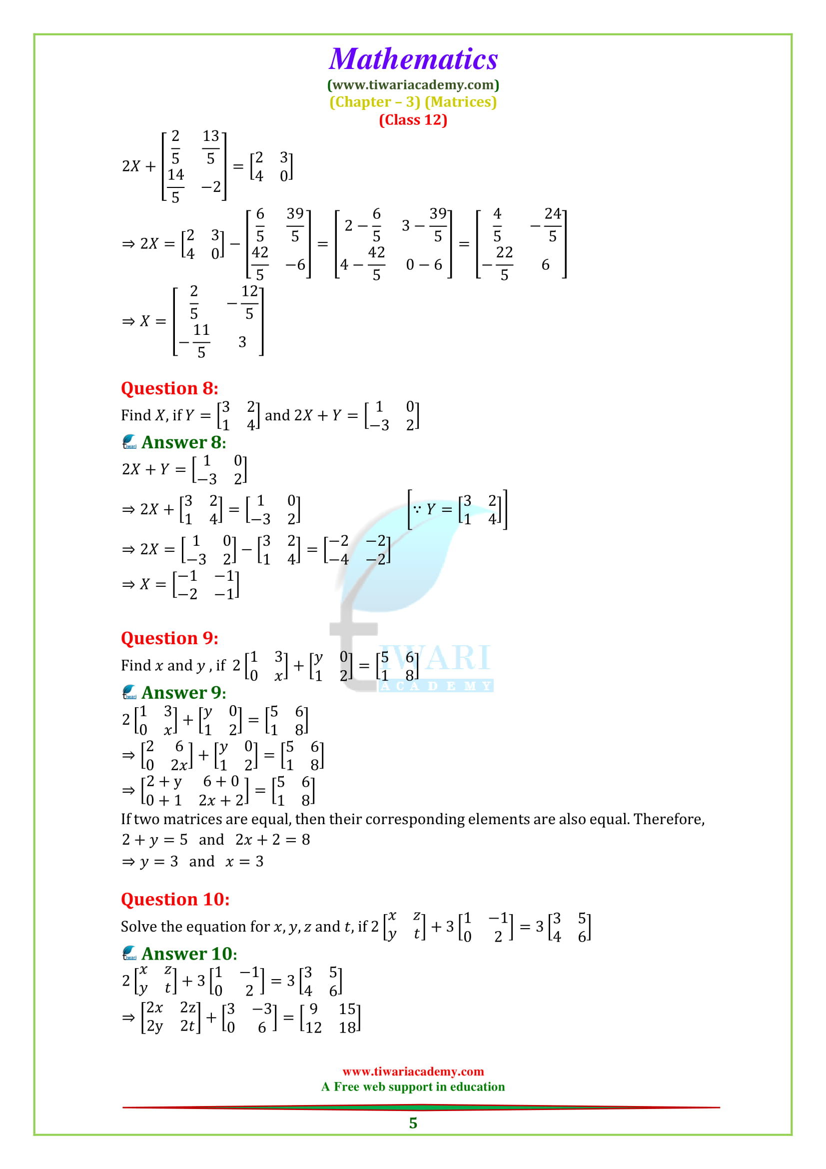 NCERT Solutions for Class 12 Maths Chapter 3 Exercise 3.2 for 2018-2019