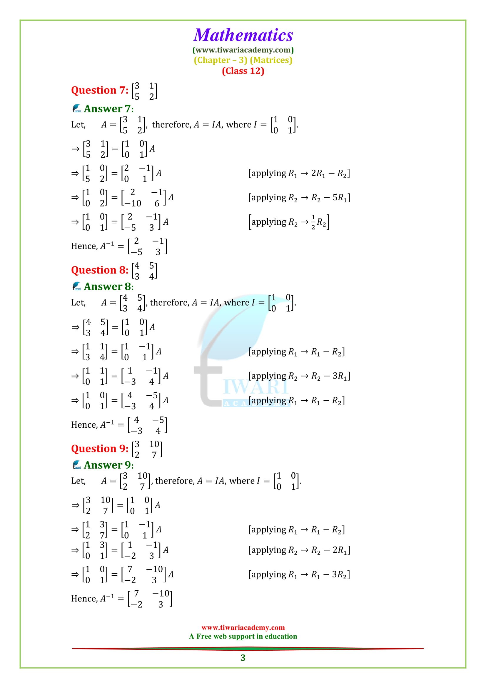 NCERT Solutions for Class 12 Maths Chapter 3 Exercise 3.4 in PDF