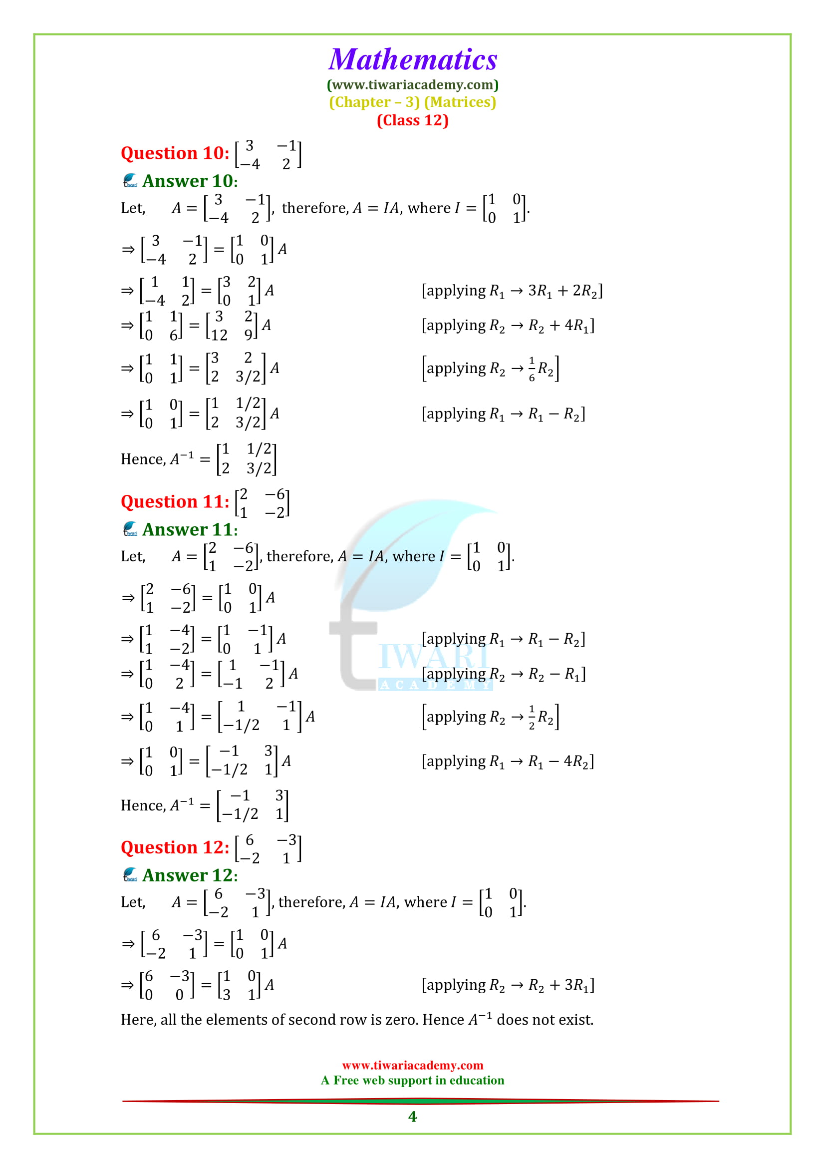 NCERT Solutions for Class 12 Maths Chapter 3 Exercise 3.4 Question 1, 2, 3, 4, 5, 6, 7, 8