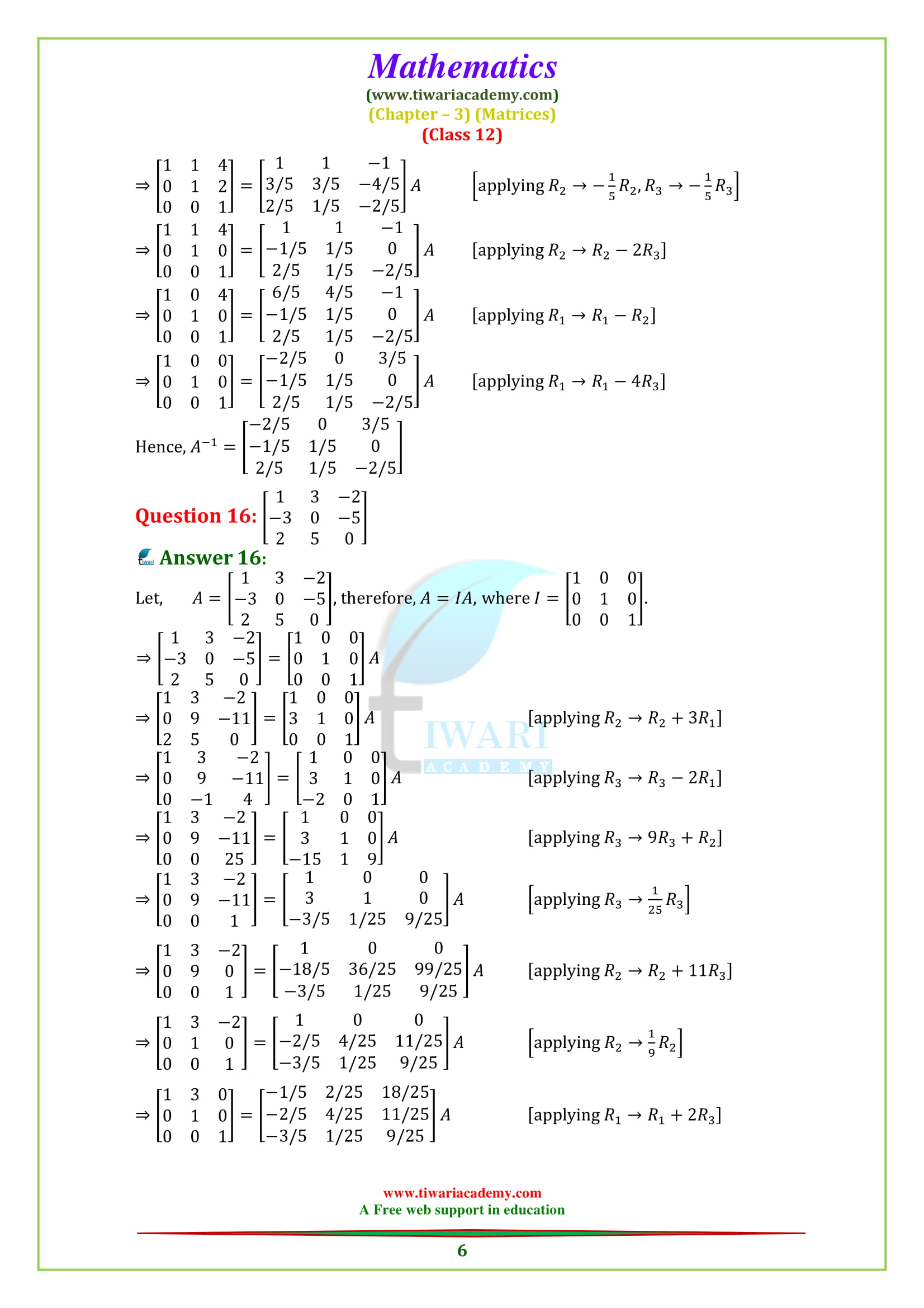 NCERT Solutions for Class 12 Maths Chapter 3 Exercise 3.4 Question 15 & 16