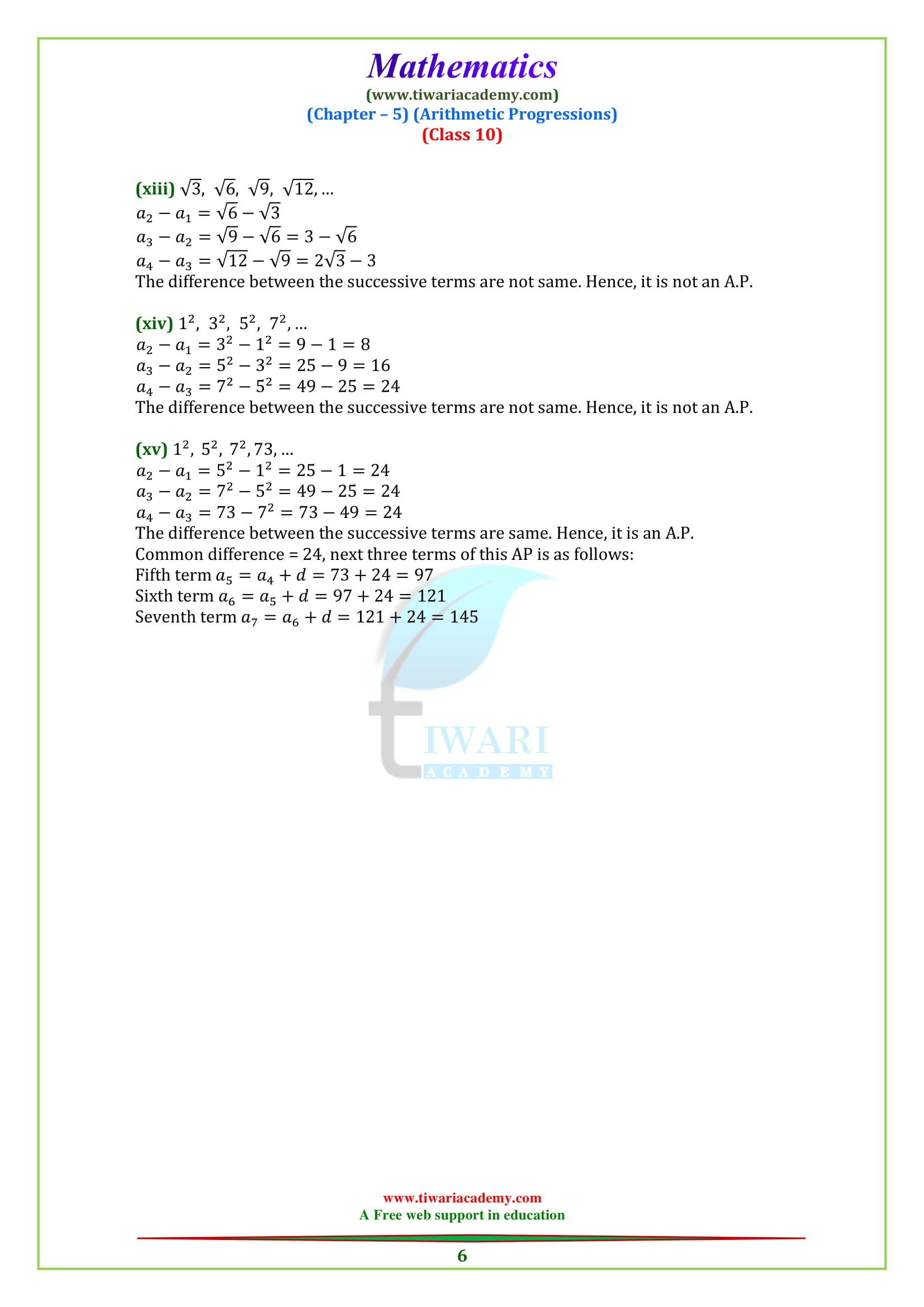 NCERT Solutions for class 10 Maths Chapter 5 Exercise 5.1 AP All Question-Answers