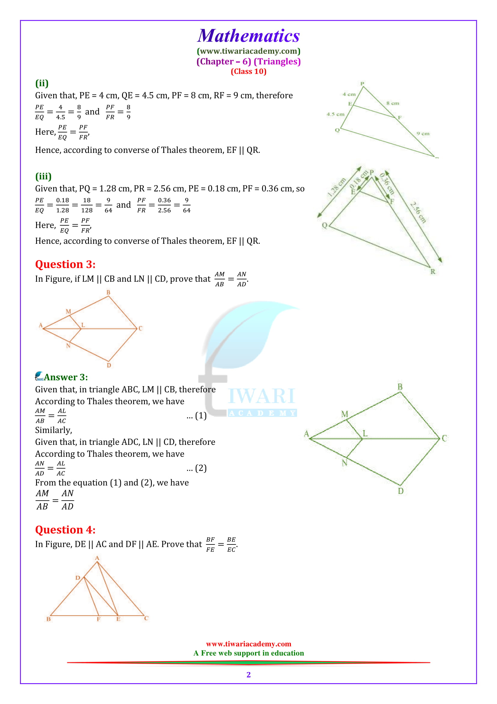 NCERT Solutions for Class 10 Maths Chapter 6 Exercise 6.2 in English medium