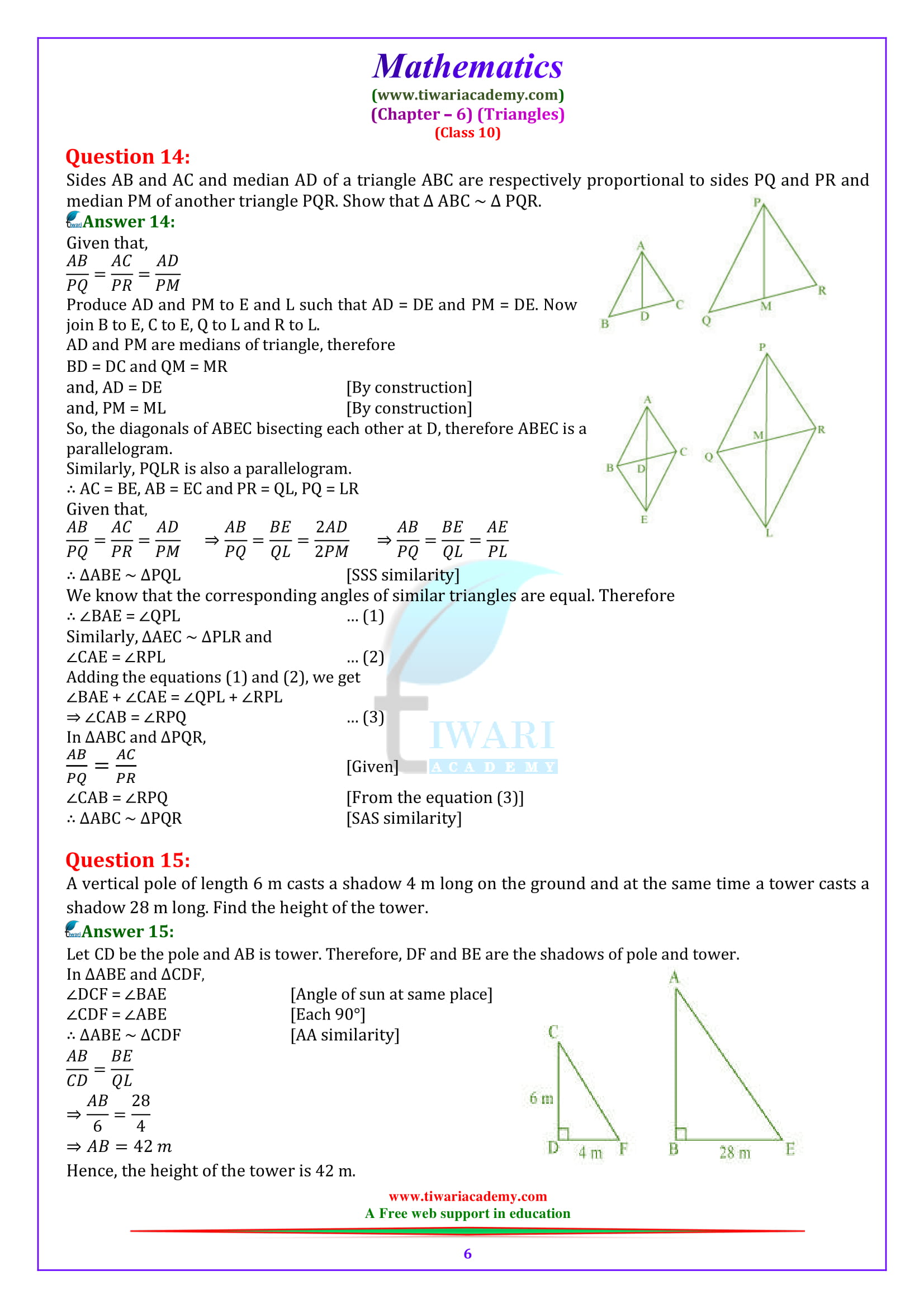 10 Maths Chapter 6 exercise 6.3 solutions