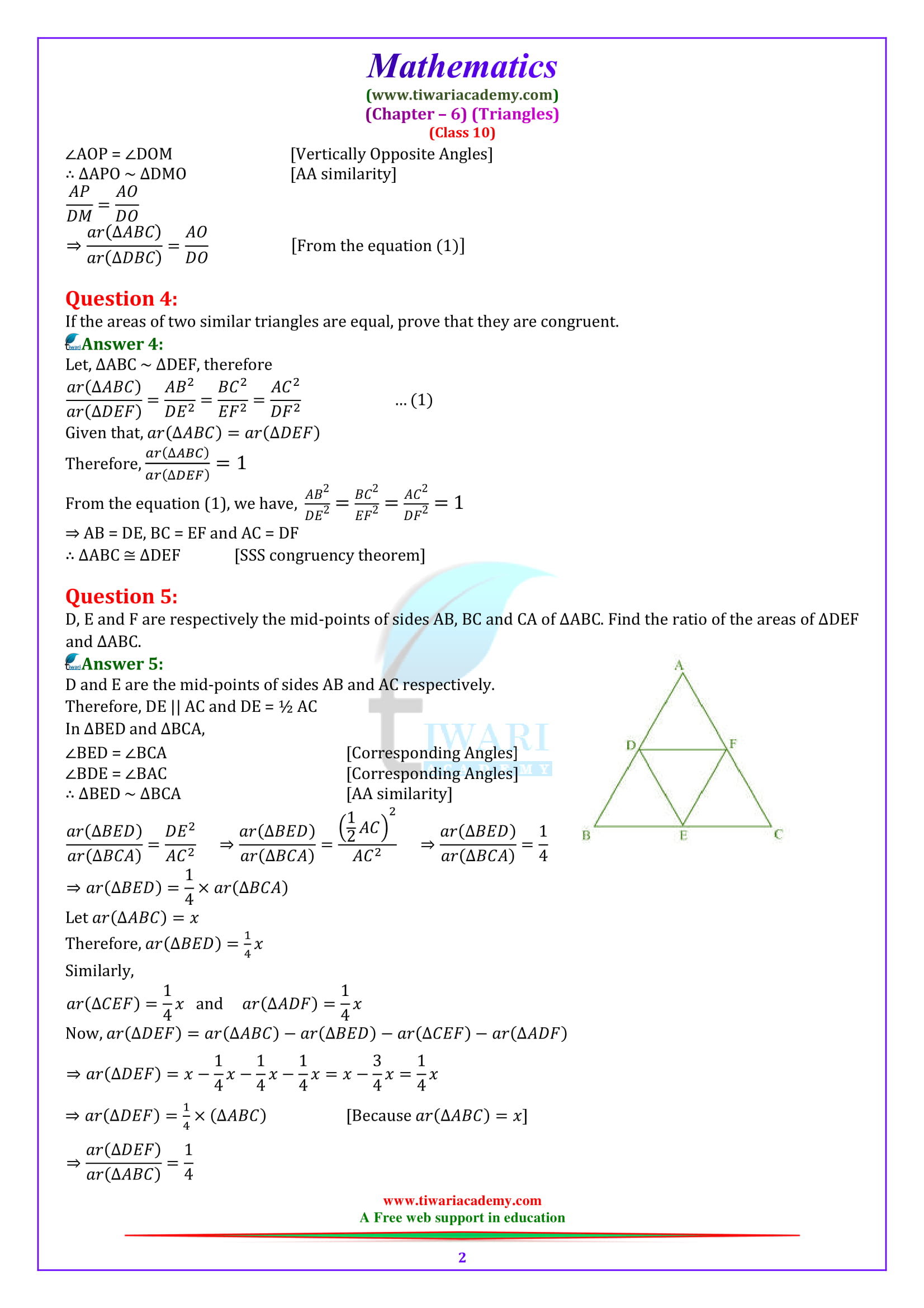 10 Maths ex. 6.4