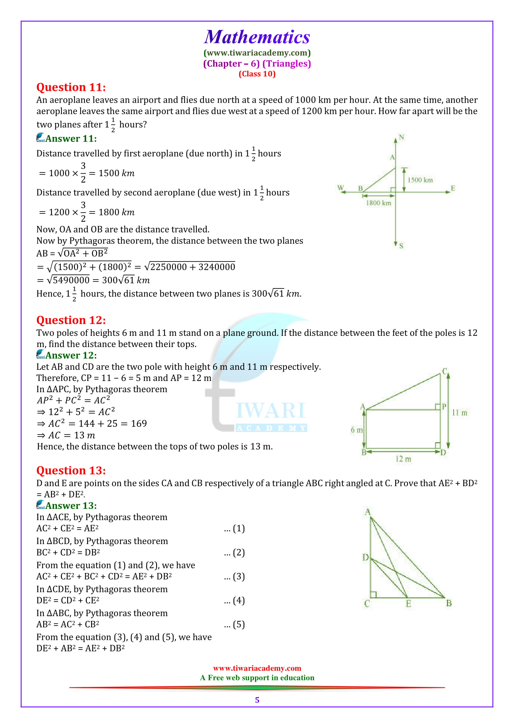 10 Maths Exercise 6.5 Solutions in English medium