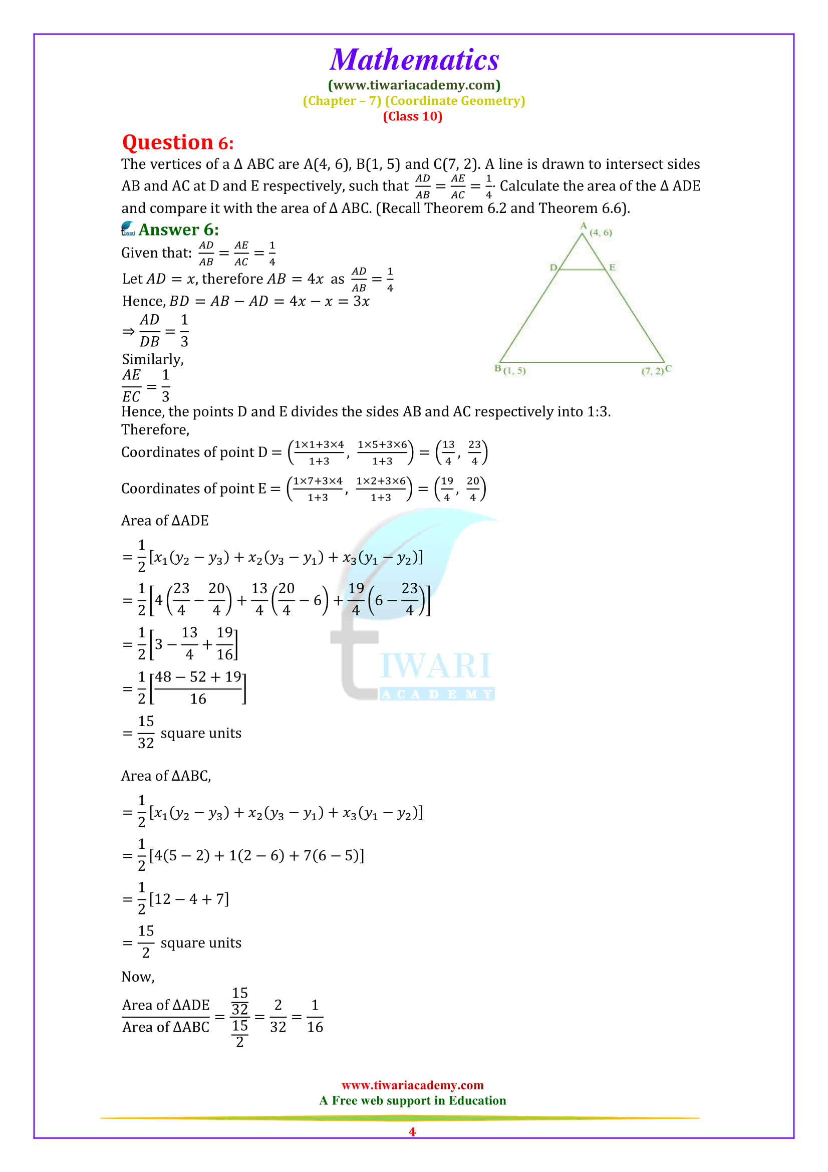 10 Maths Chapter 7 Exercise 7.4 in English medium