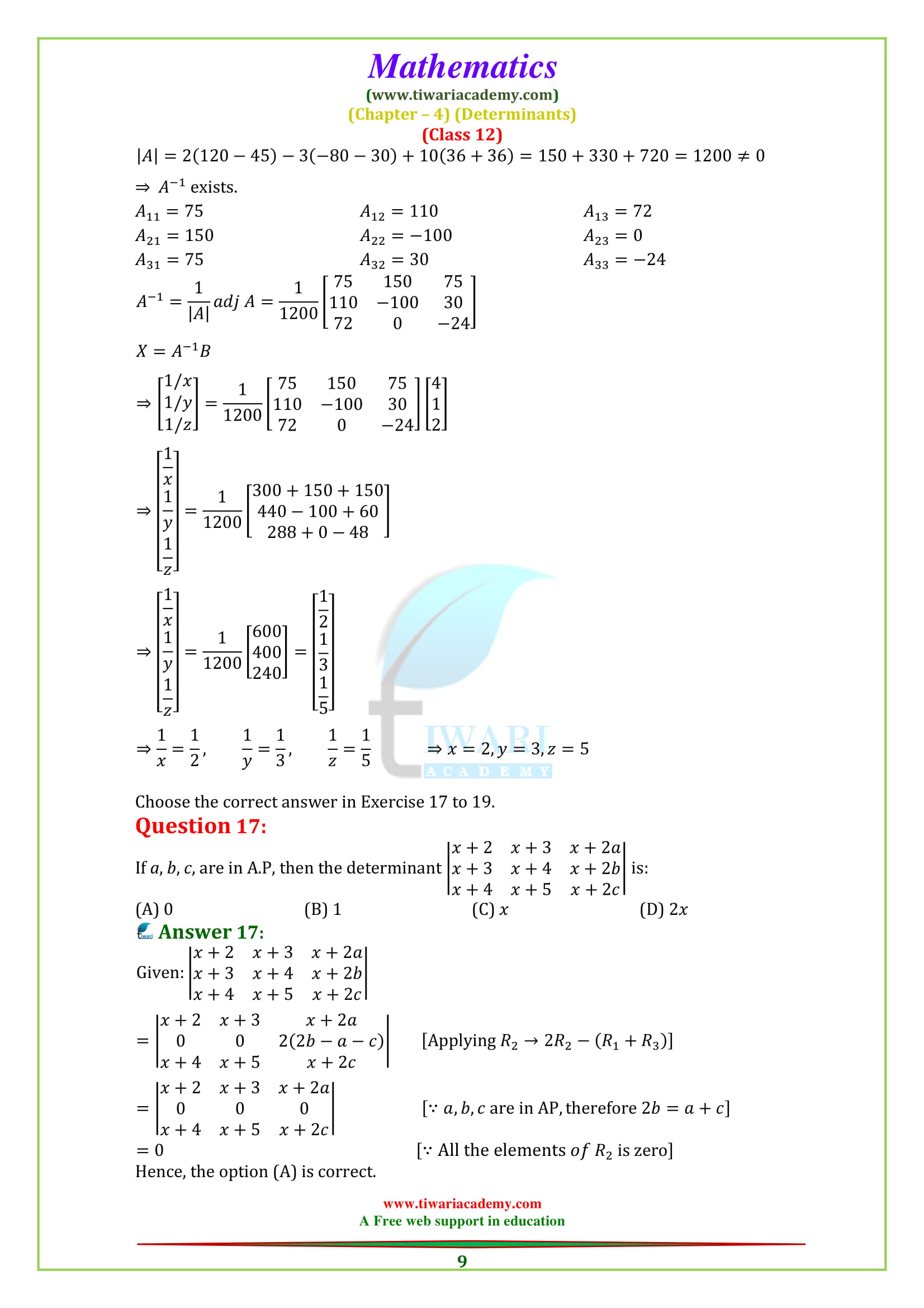 12 Maths miscellaneous exercise 4 sols in English