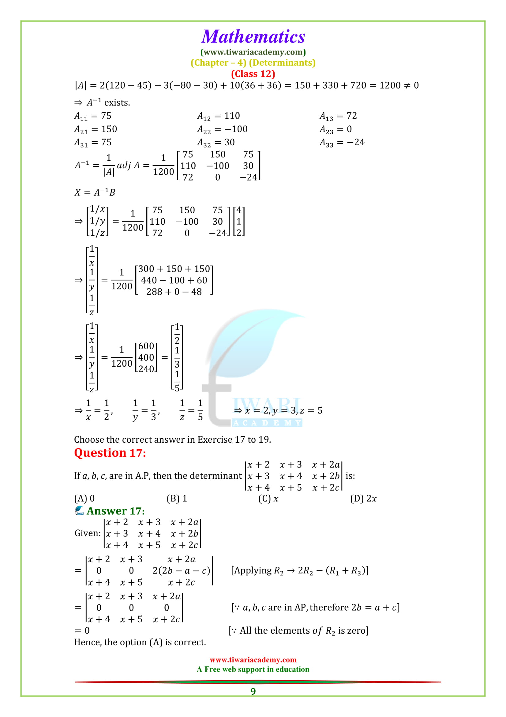 12 Maths miscellaneous exercise 4 sols in English