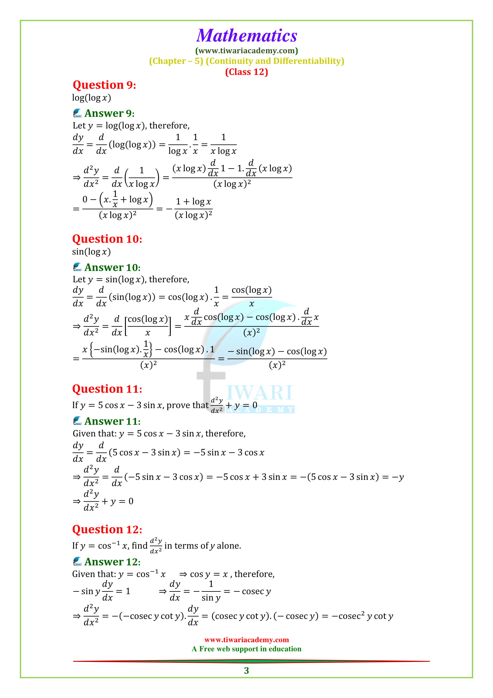 Ncert solutions for class 12 maths chapter 5 exercise 5 7 for 2022 23 