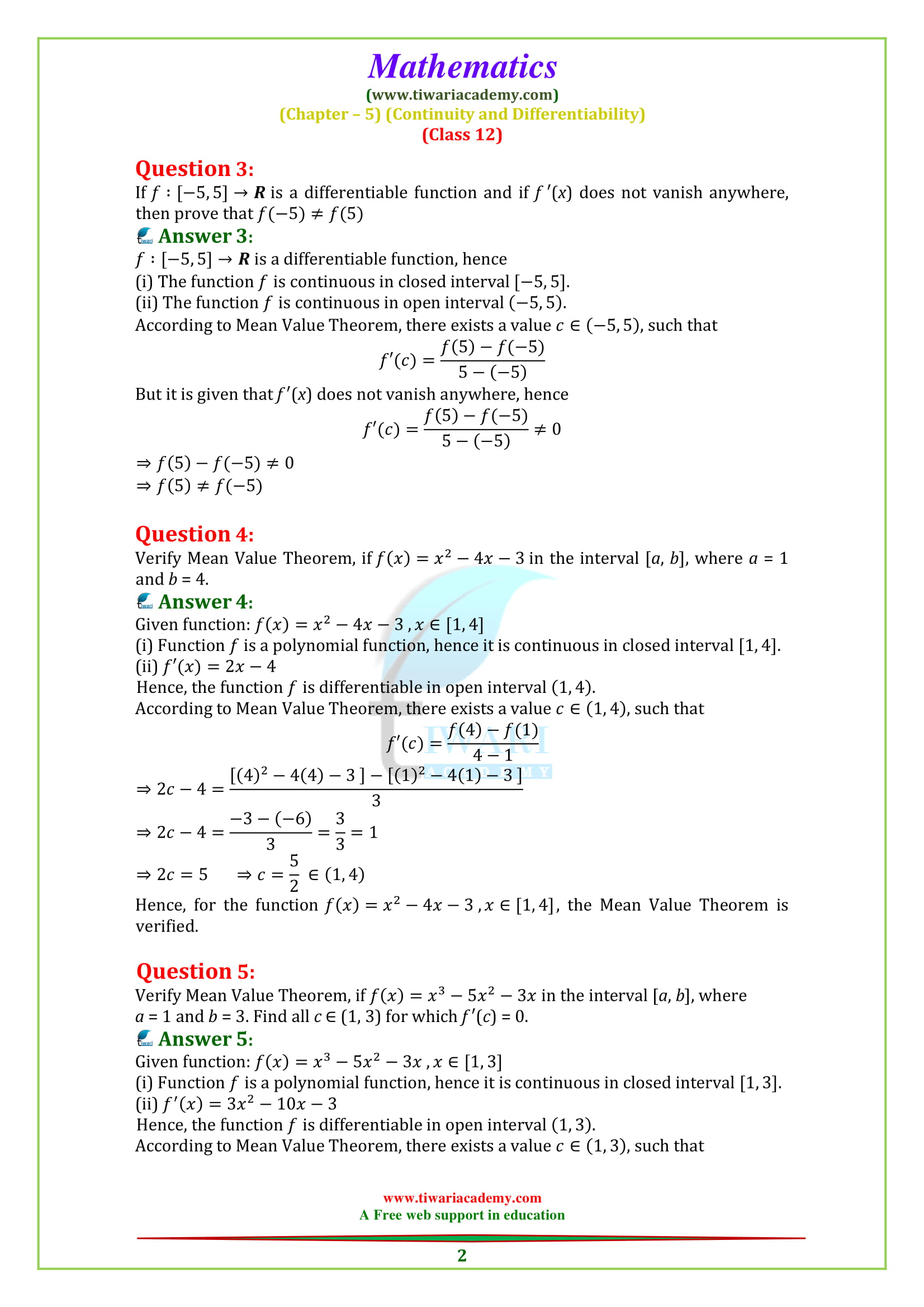 NCERT Solutions for Class 12 Maths Chapter 5 Exercise 5.8 in English medium PDF