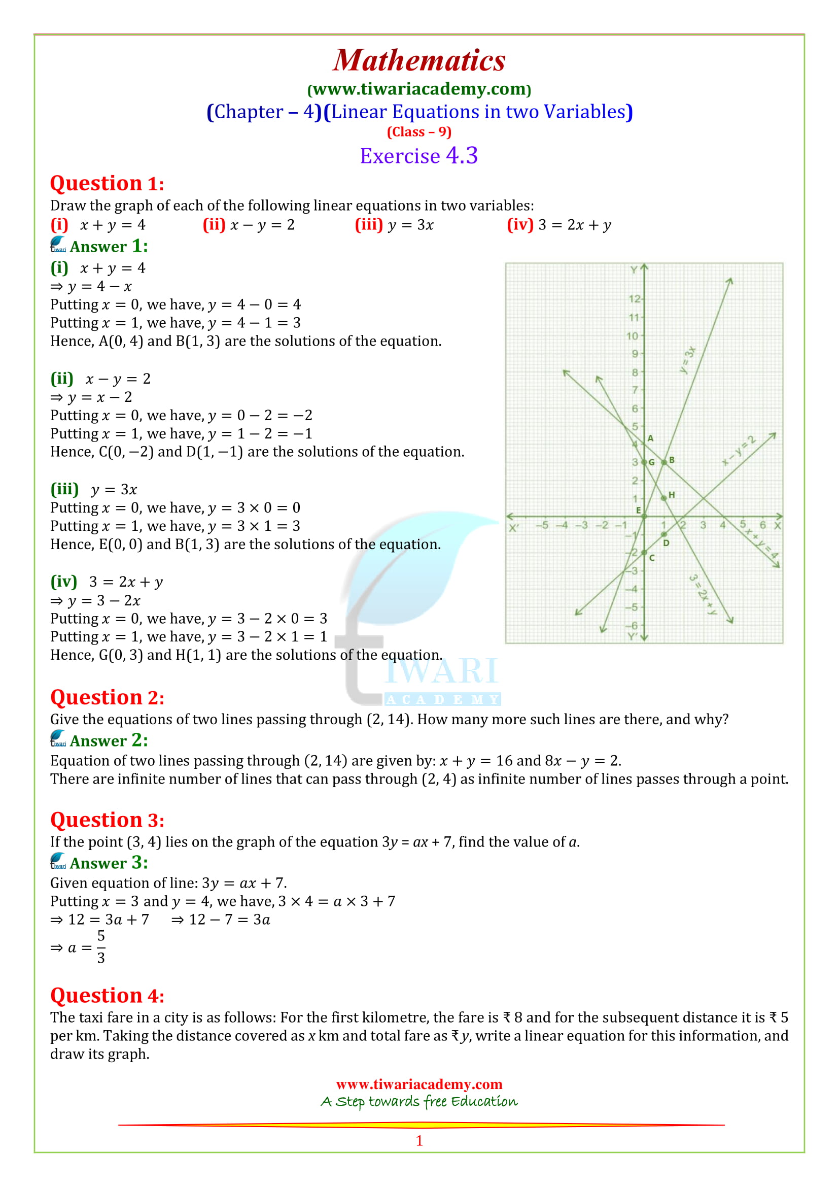 class 9 chapter 2 maths assignment