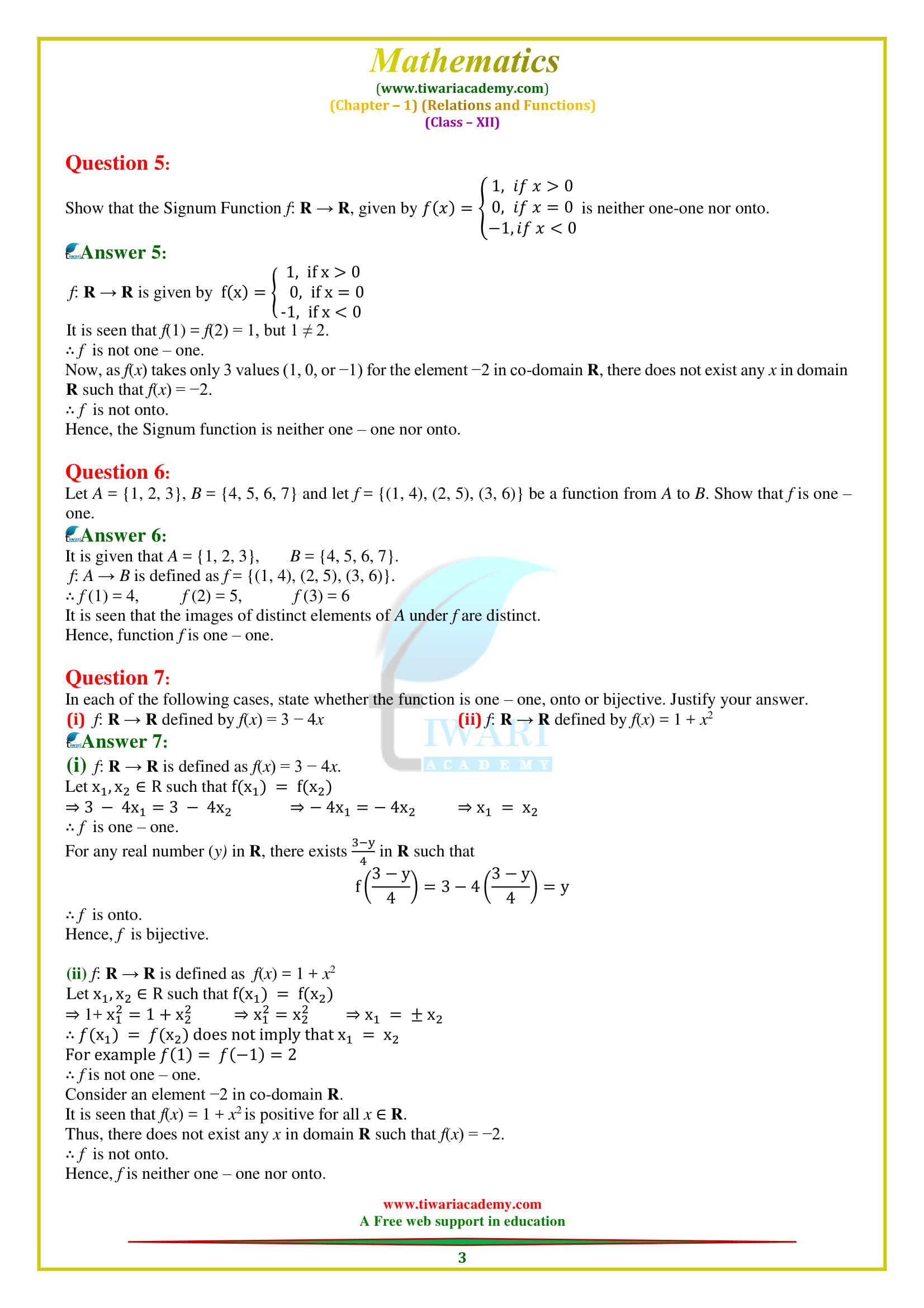 NCERT Solutions for Class 12 Maths Chapter 1 Exercise 1.2 updated for UP Board, MP Board and CBSE.