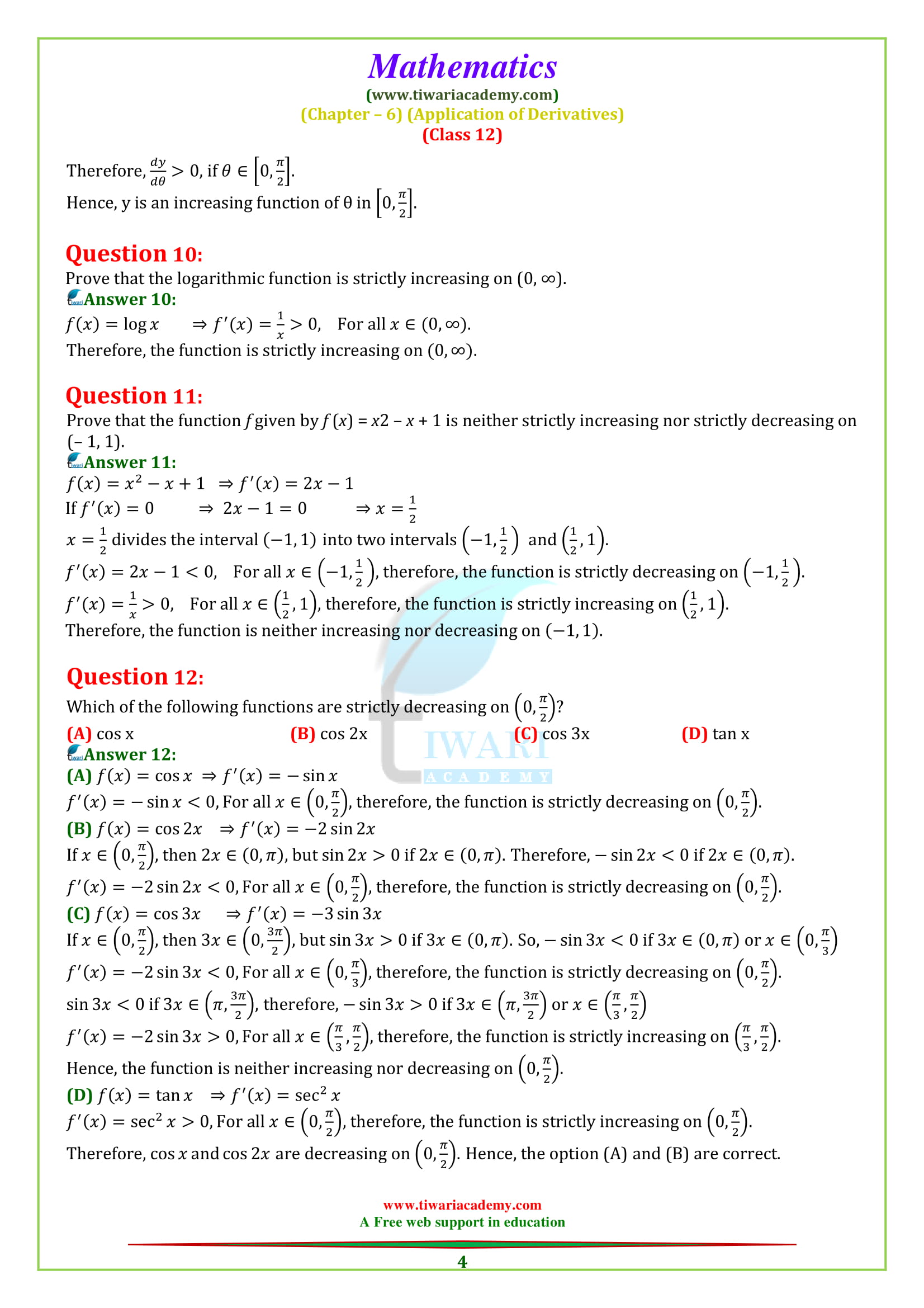 12 Maths exercise 6.2 solutions in english PDF