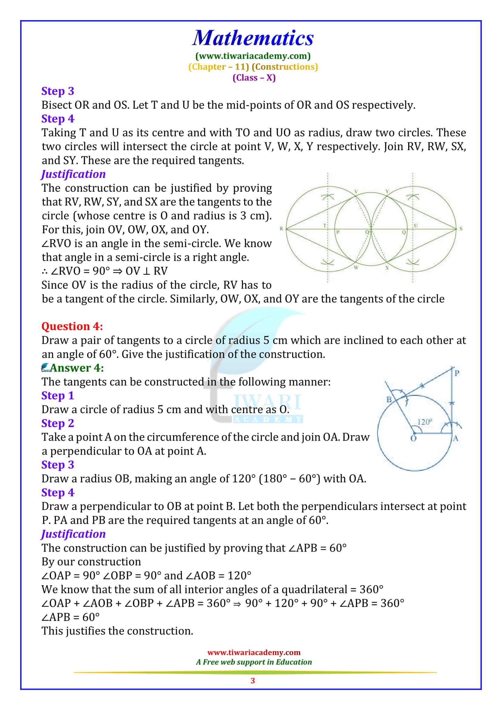 NCERT Solutions for Class 10 Maths Chapter 11 Exercise 11.2 constructions