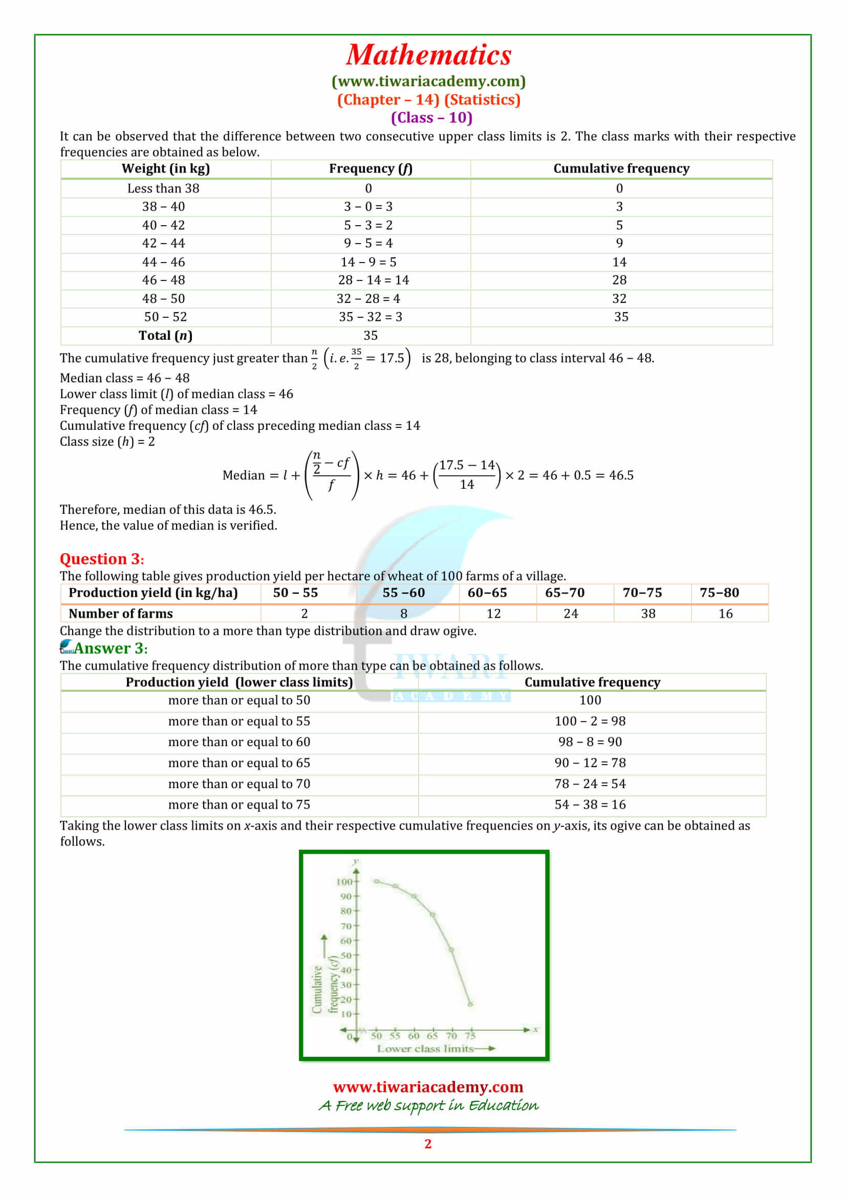 NCERT Solutions for class 10 Maths Chapter 14 Exercise 14.4 in english medium