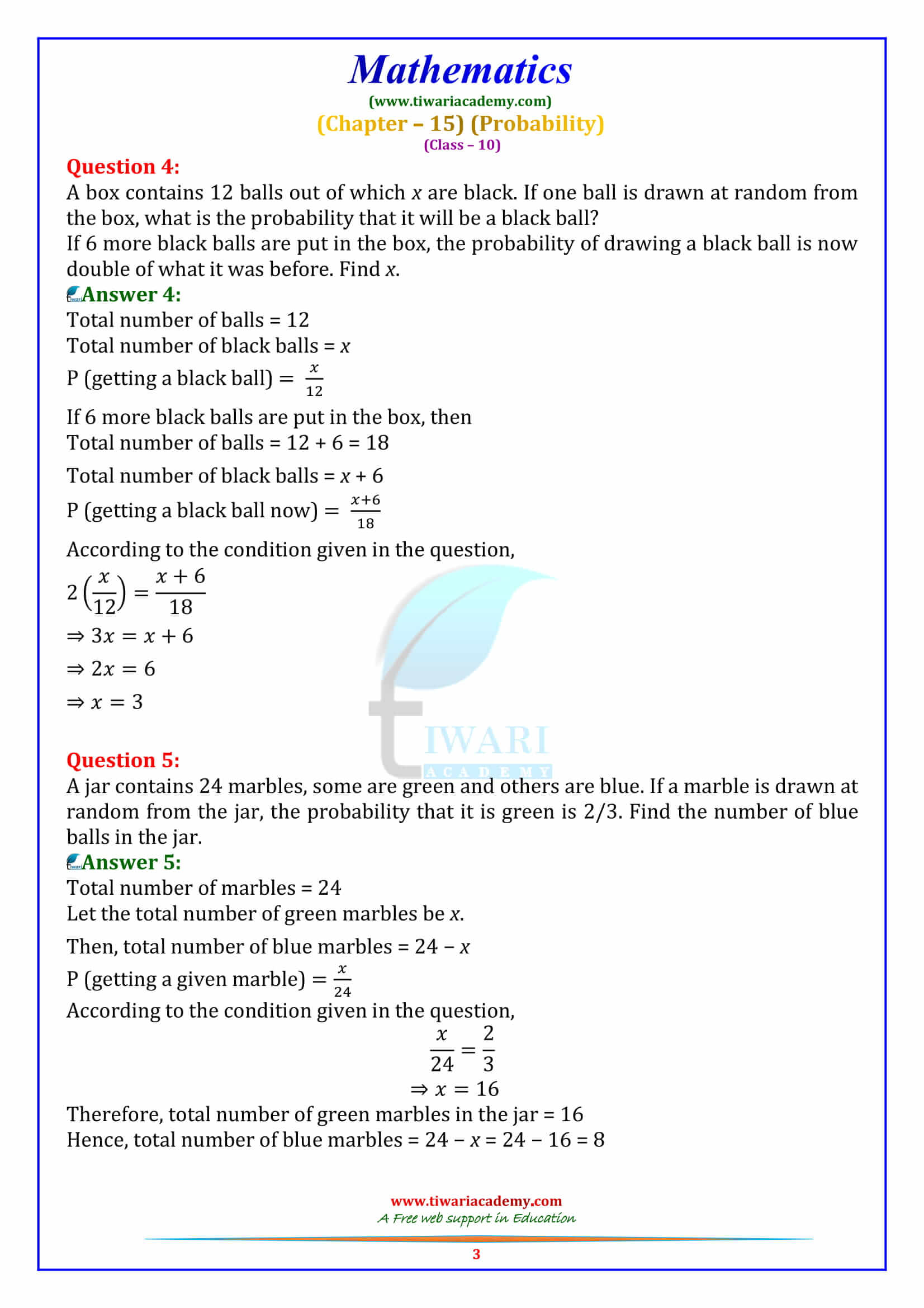 NCERT Solutions for Class 10 Maths Chapter 15 Exercise 15.2 optional exercise.