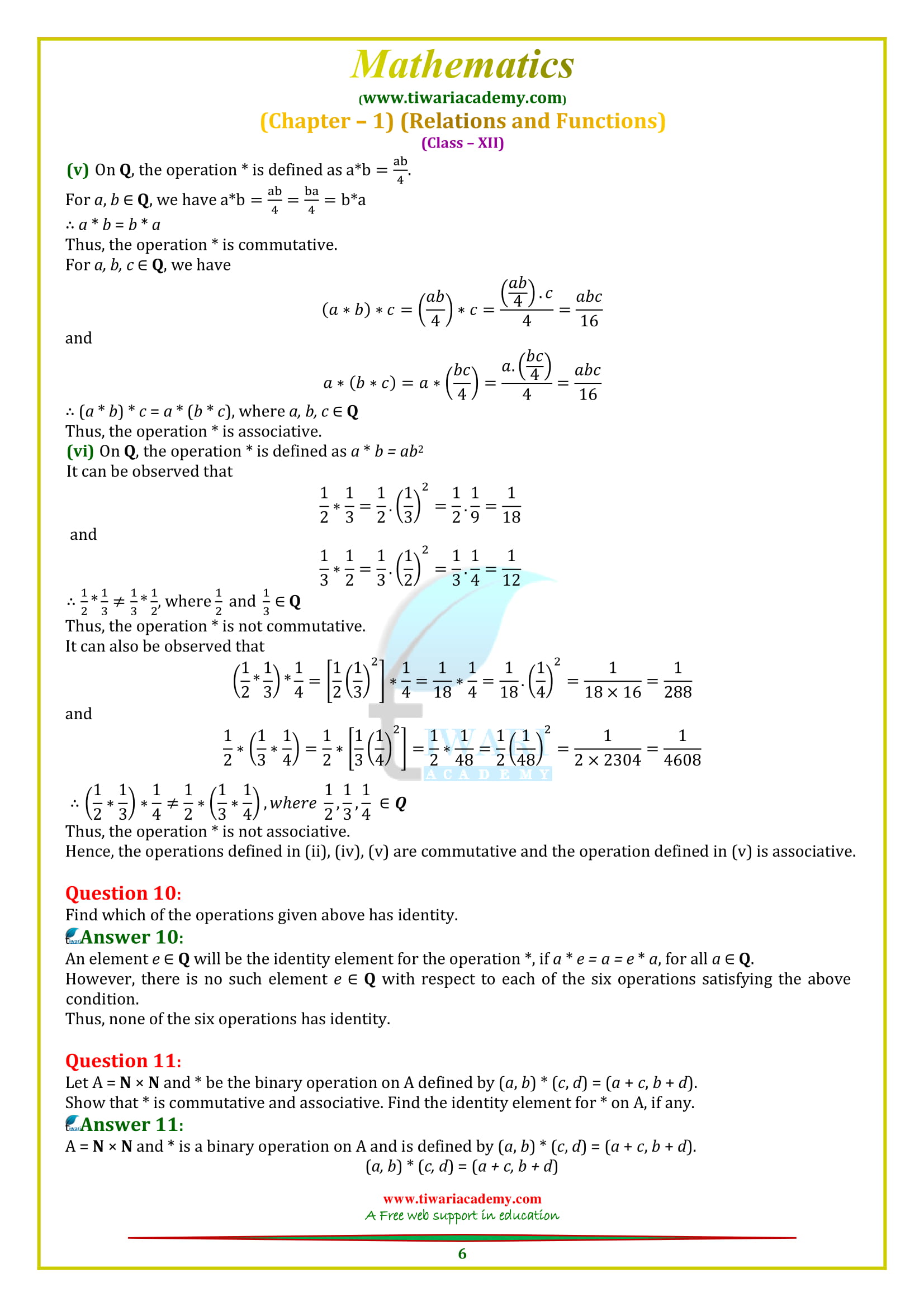 12 Maths Chapter 1 Exercise 1.4 solutions for mp, up board intermediate 2018-19.