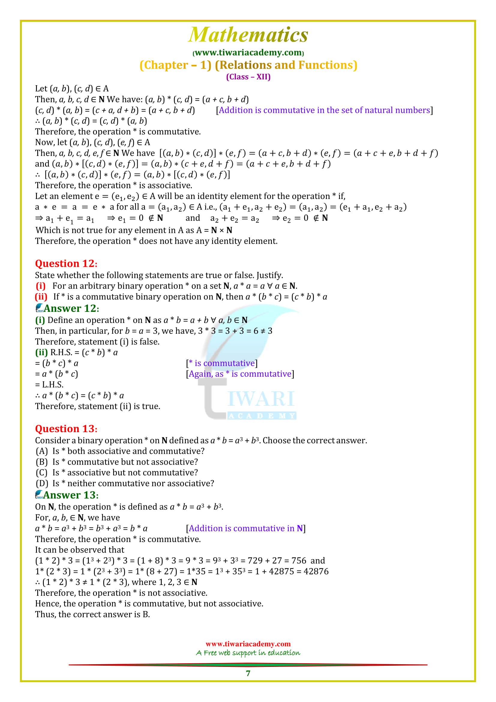 12 Maths Chapter 1 Exercise 1.4 solutions updated for 2018-2019.