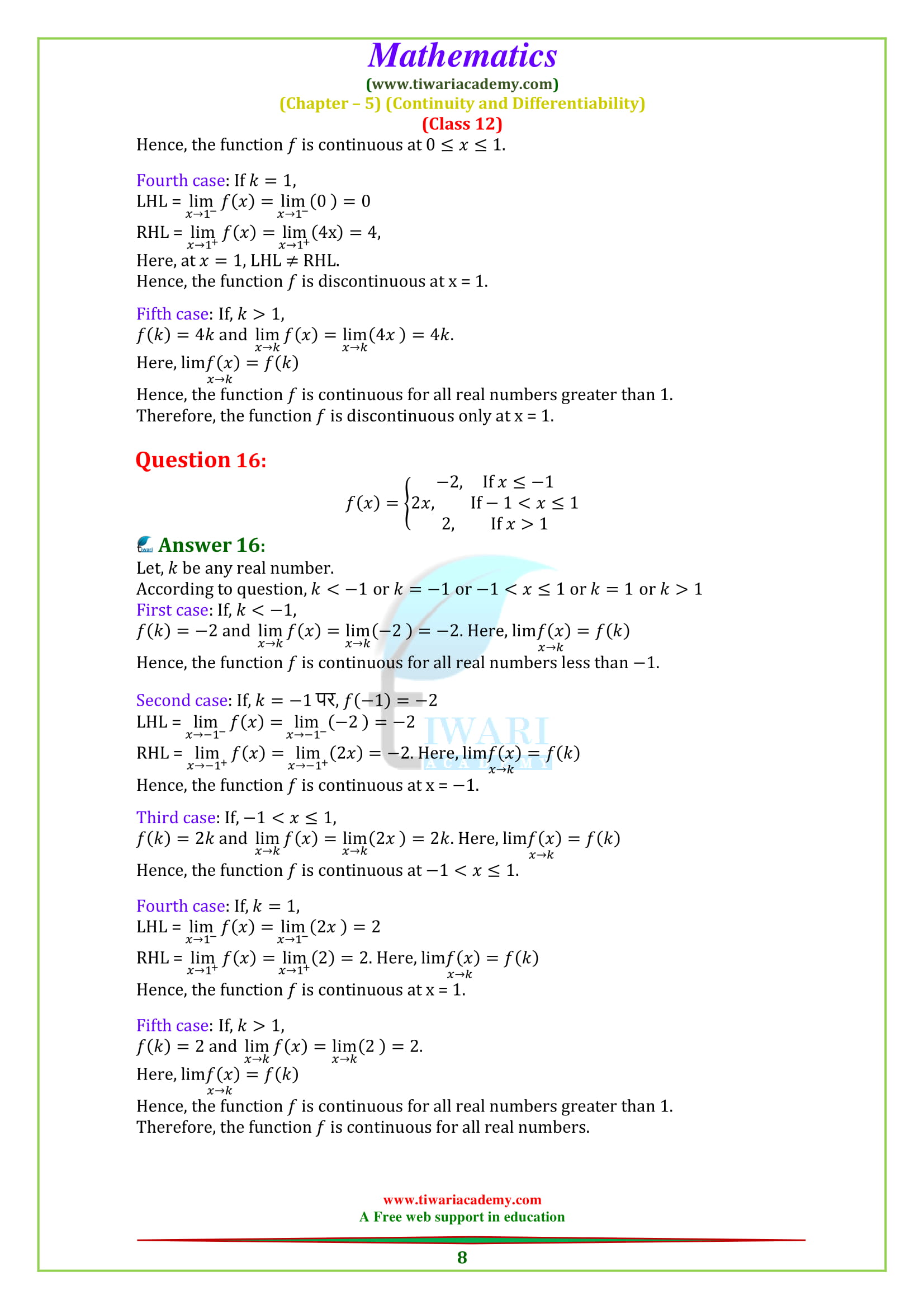 Ncert Solutions For Class 12 Maths Chapter 5 Exercise 5 1 In Pdf Ncert Solutions For Class 12 Maths Chapter 5 Exercise 5 1 In Pdf