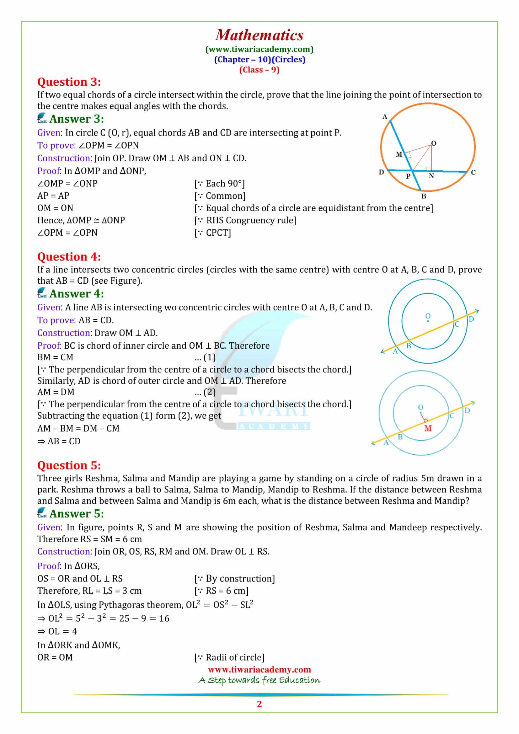 NCERT Solutions for Class 9 Maths Chapter 10 Circles Exercise 10.4 in pdf form free download