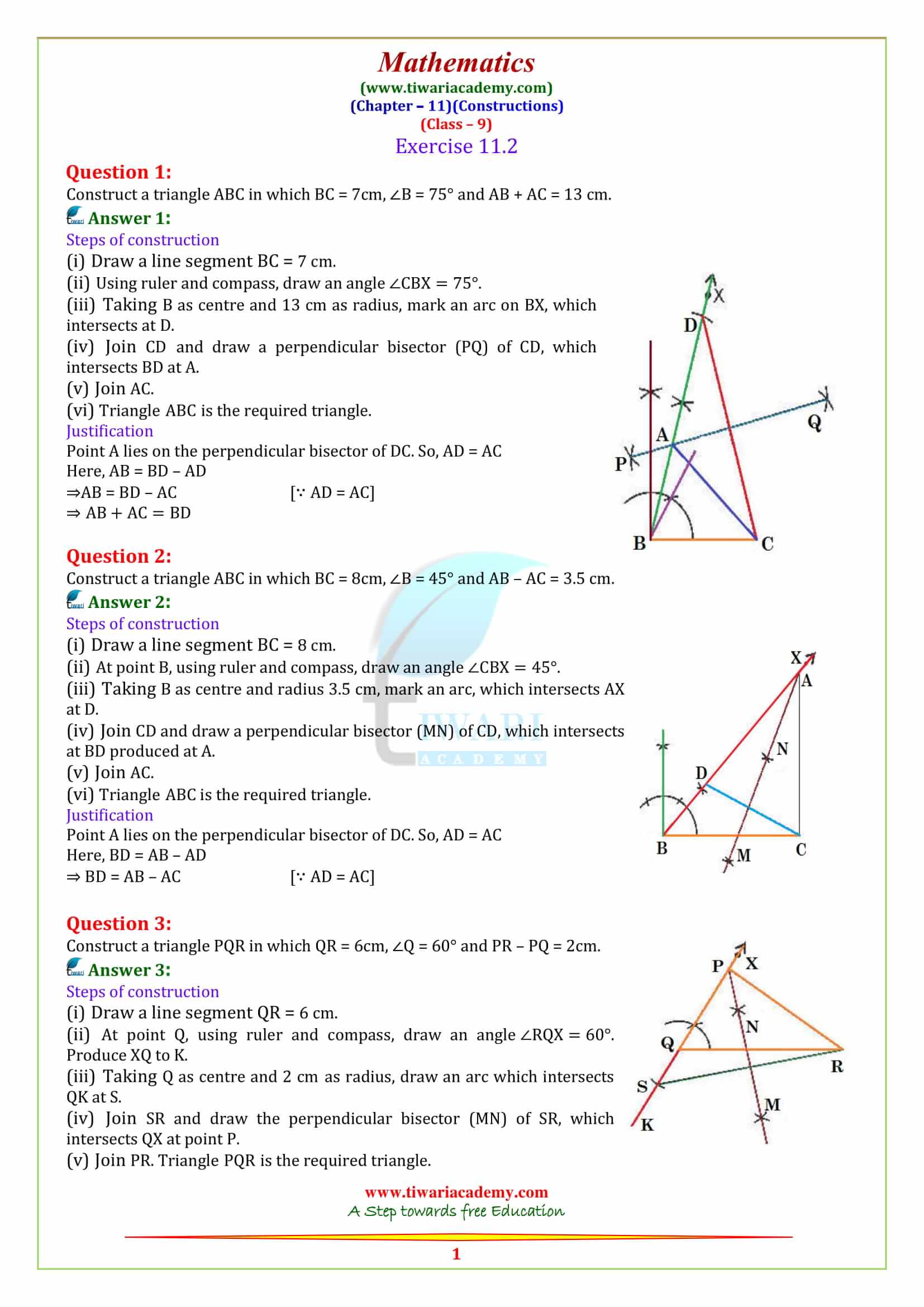 NCERT Solutions for Class 9 Maths Chapter 11 Exercise 11.2