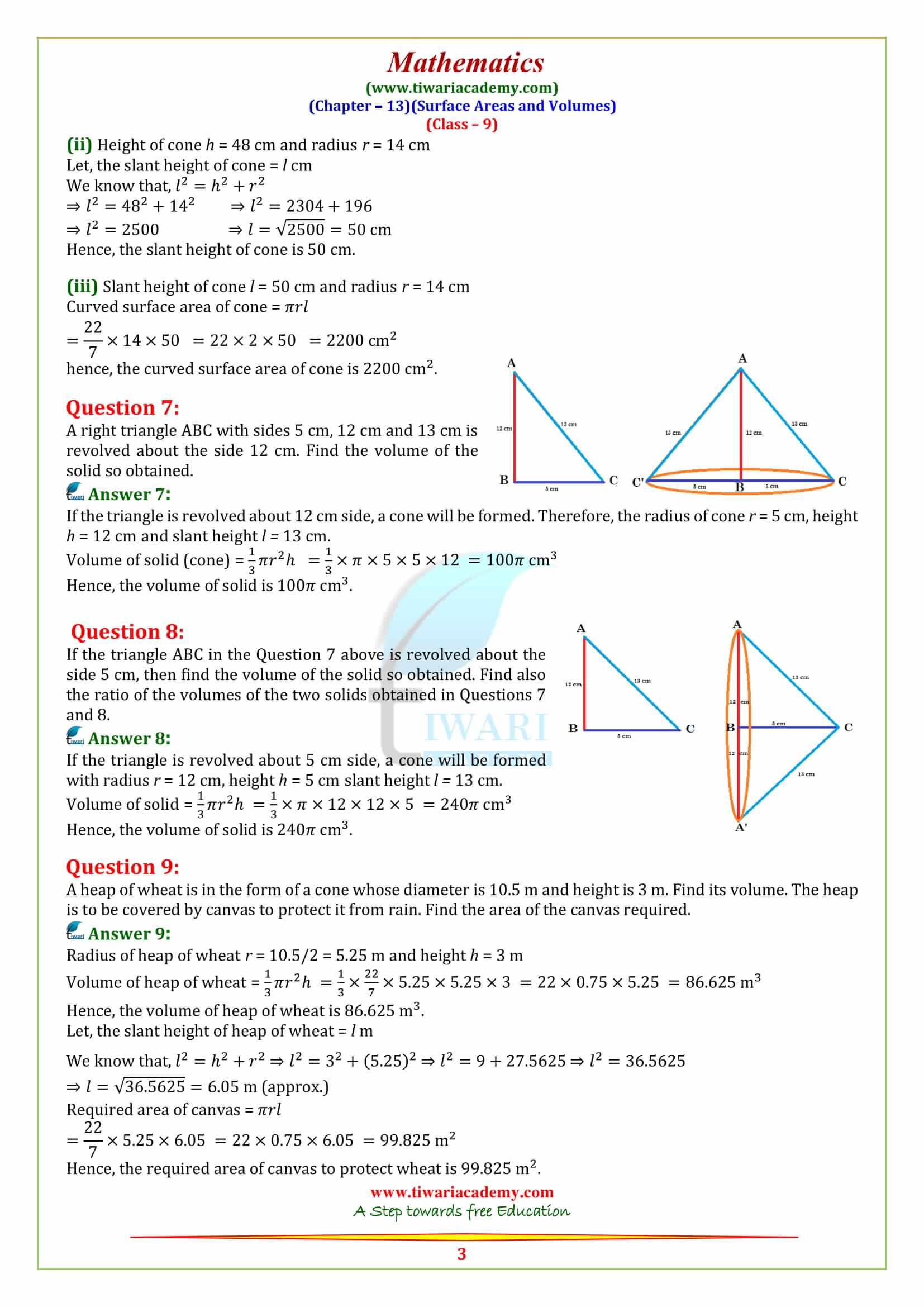 9 Maths Chapter 13 Exercise 13.7 guide free download