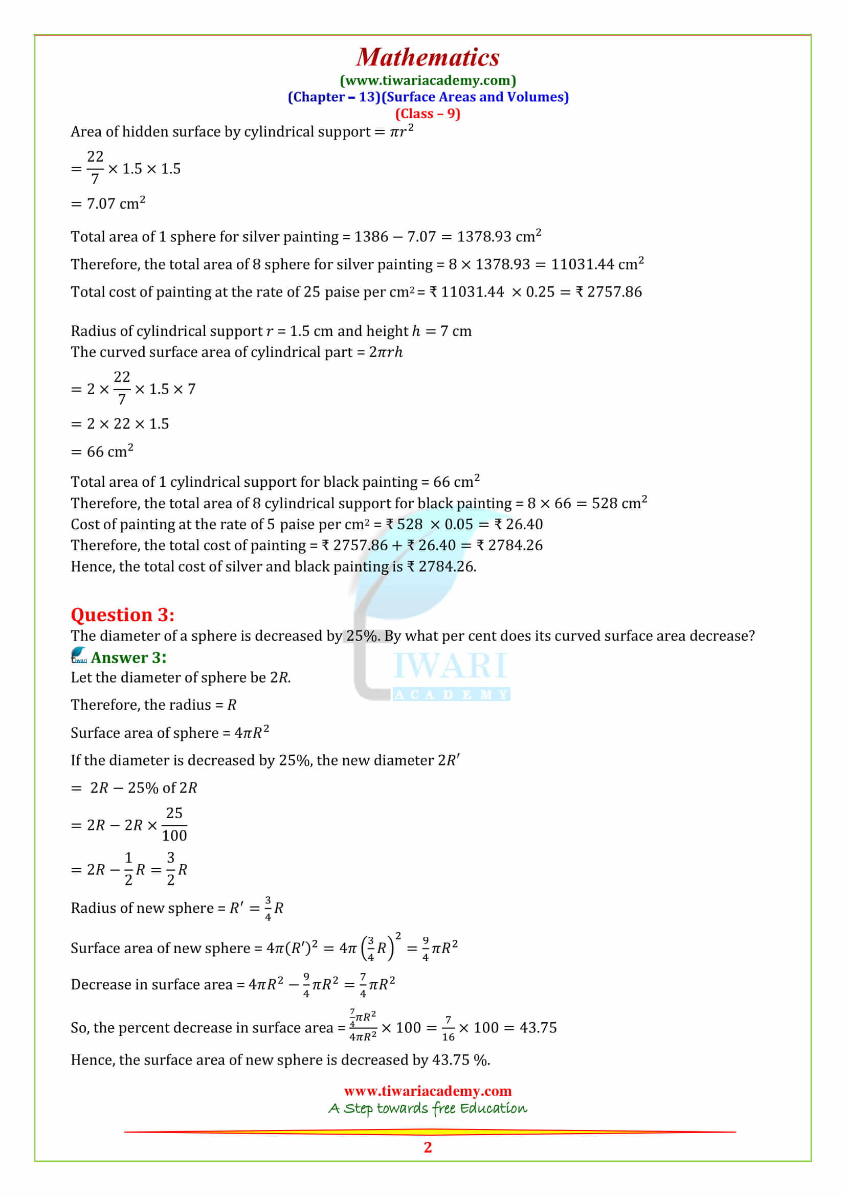 9 Maths Chapter 13 Exercise 13.9 download in pdf free
