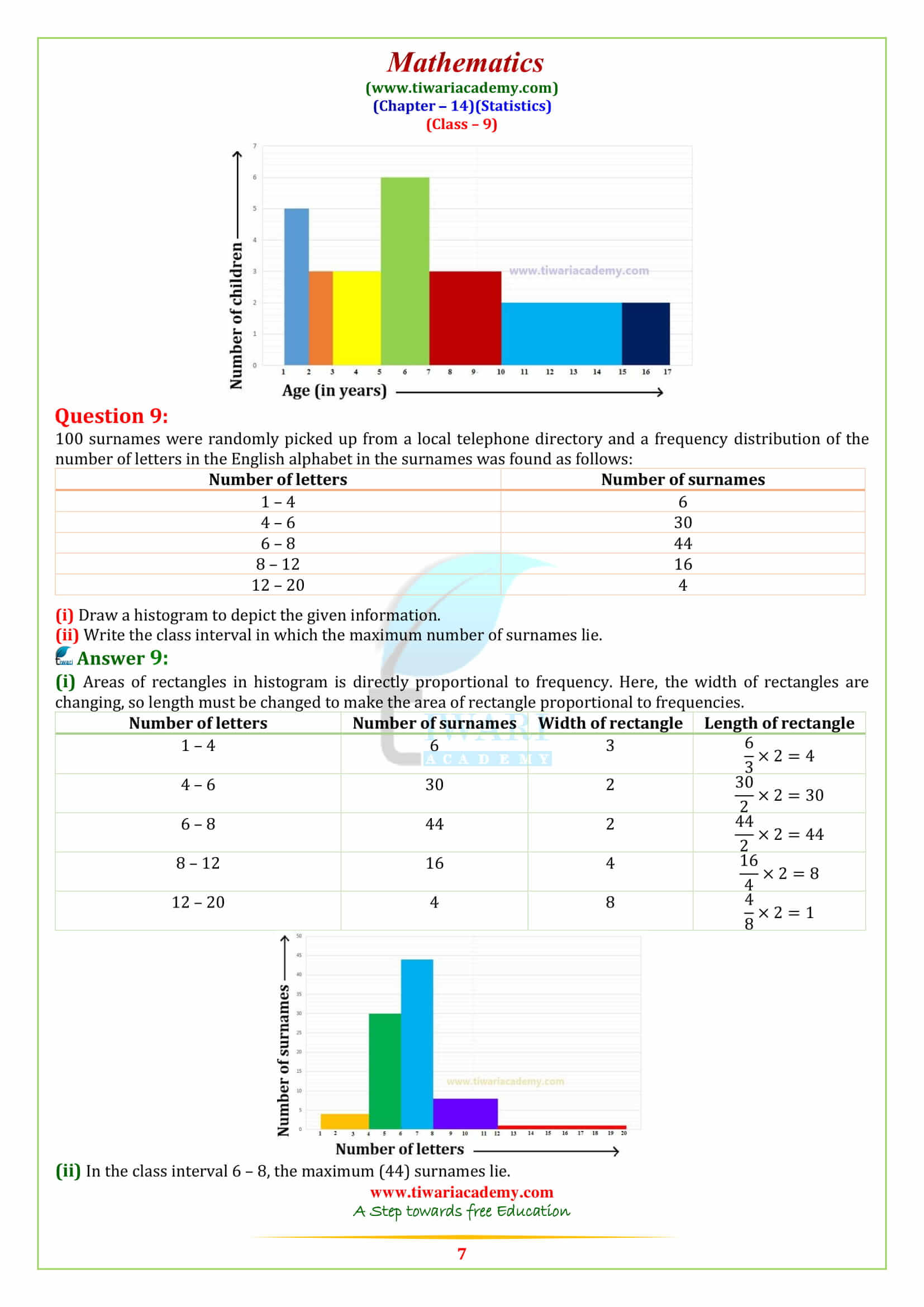 NCERT Solutions 9 Maths Exercise 14.3 all questions free guide in english