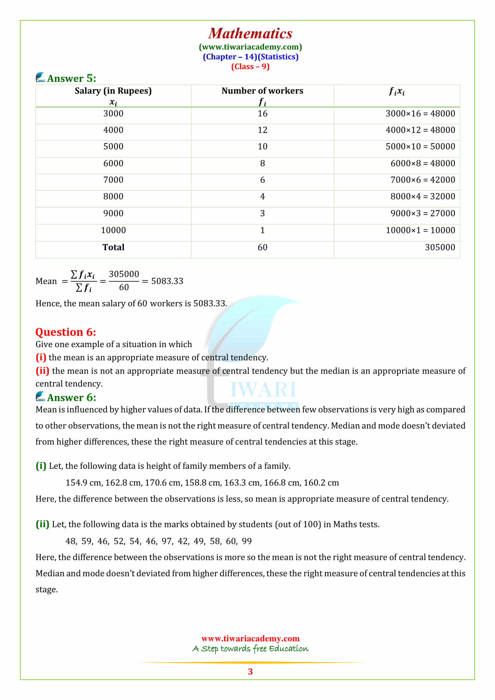 Class 9 Maths Chapter 14 Exercise 14.4 question 1, 2, 3, 4, 5, 6, 7, 8