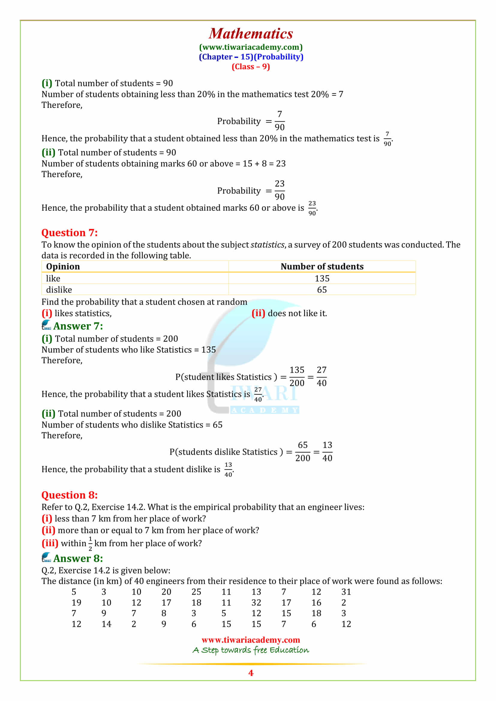 NCERT Solutions for Class 9 Maths Chapter 15 Exercise 15.1 in pdf form