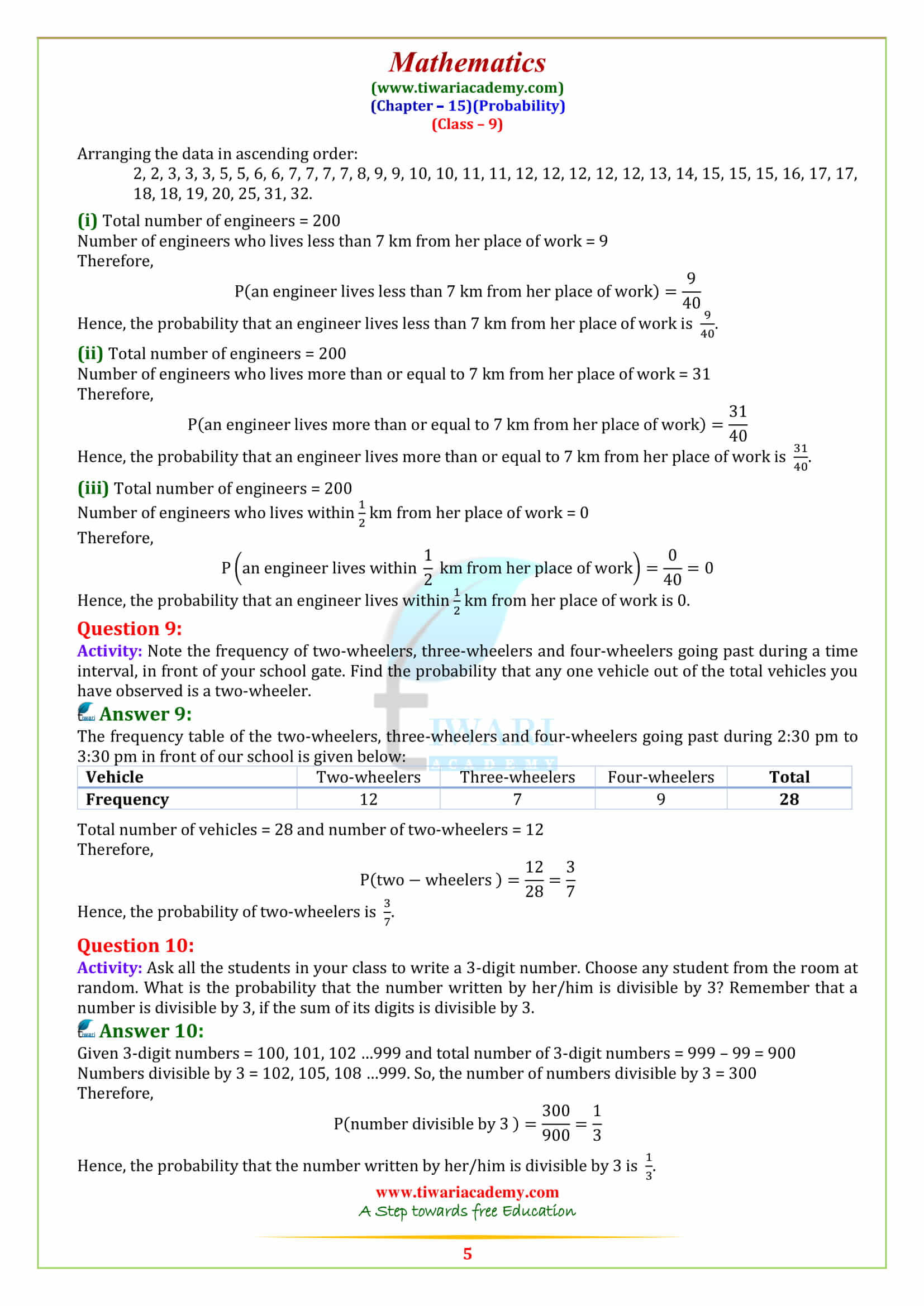 NCERT Solutions for Class 9 Maths Chapter 15 Exercise 15.1 free download