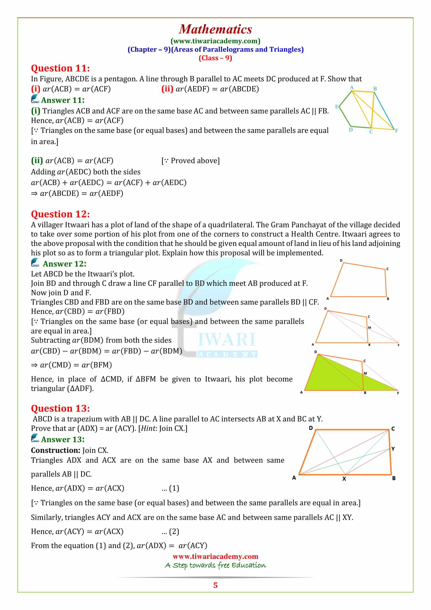 9 Maths Chapter 9 Exercise 9.3 download