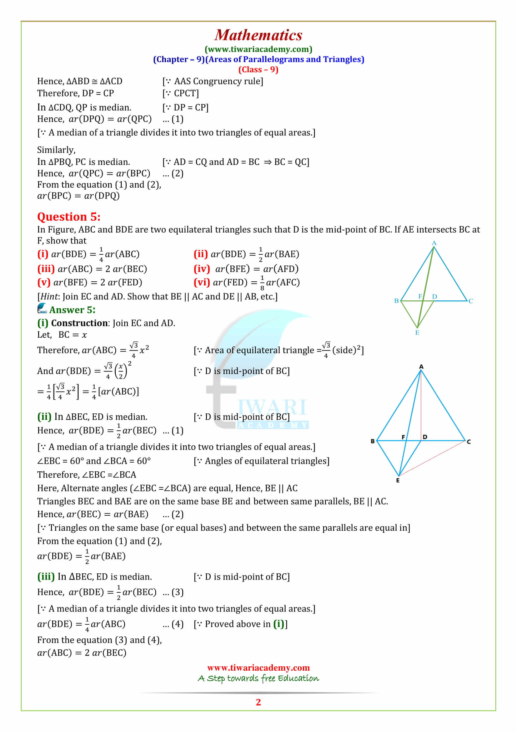 9 Maths Exercise 9.4