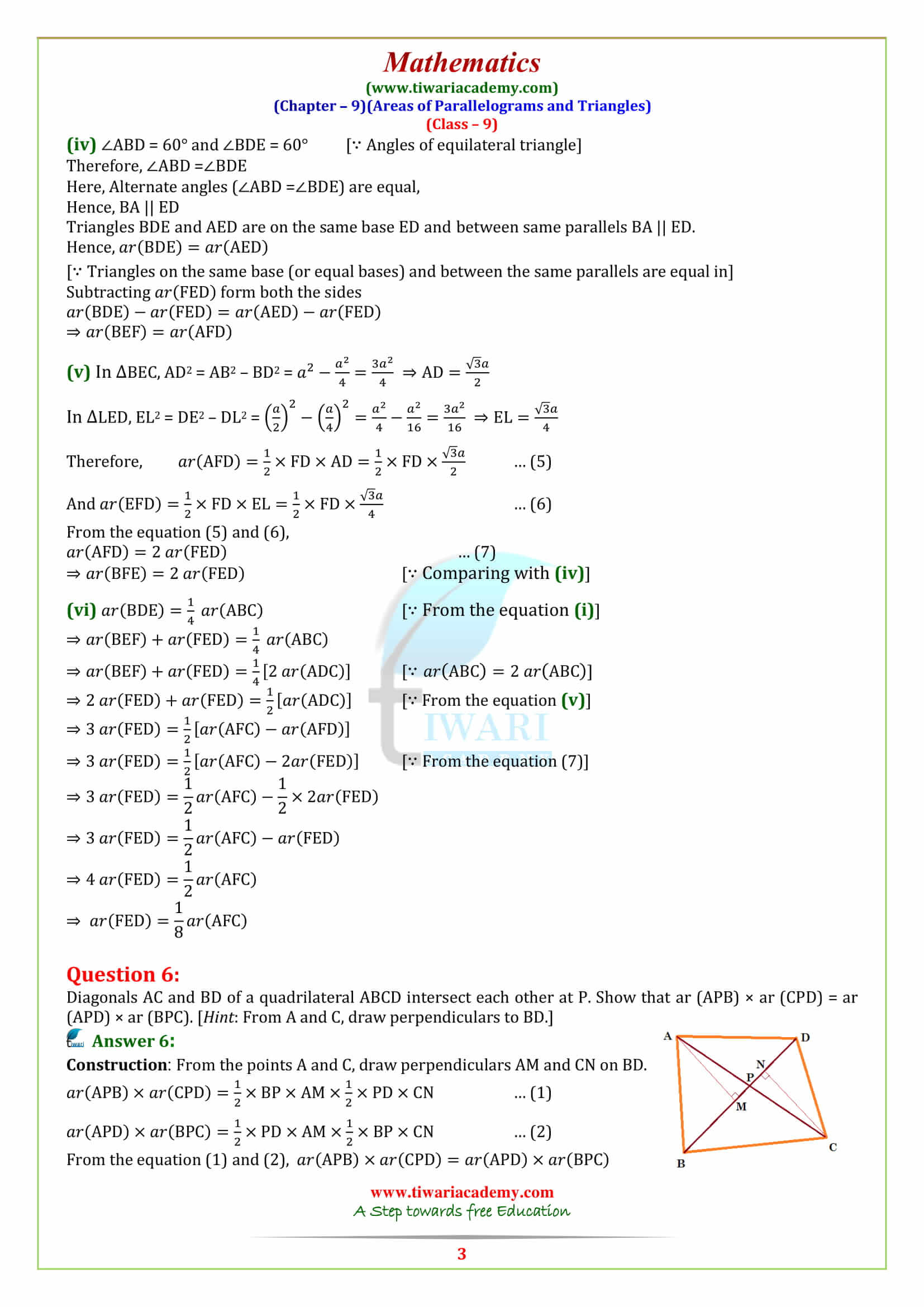 9 Maths Exercise 9.4 solutions in pdf