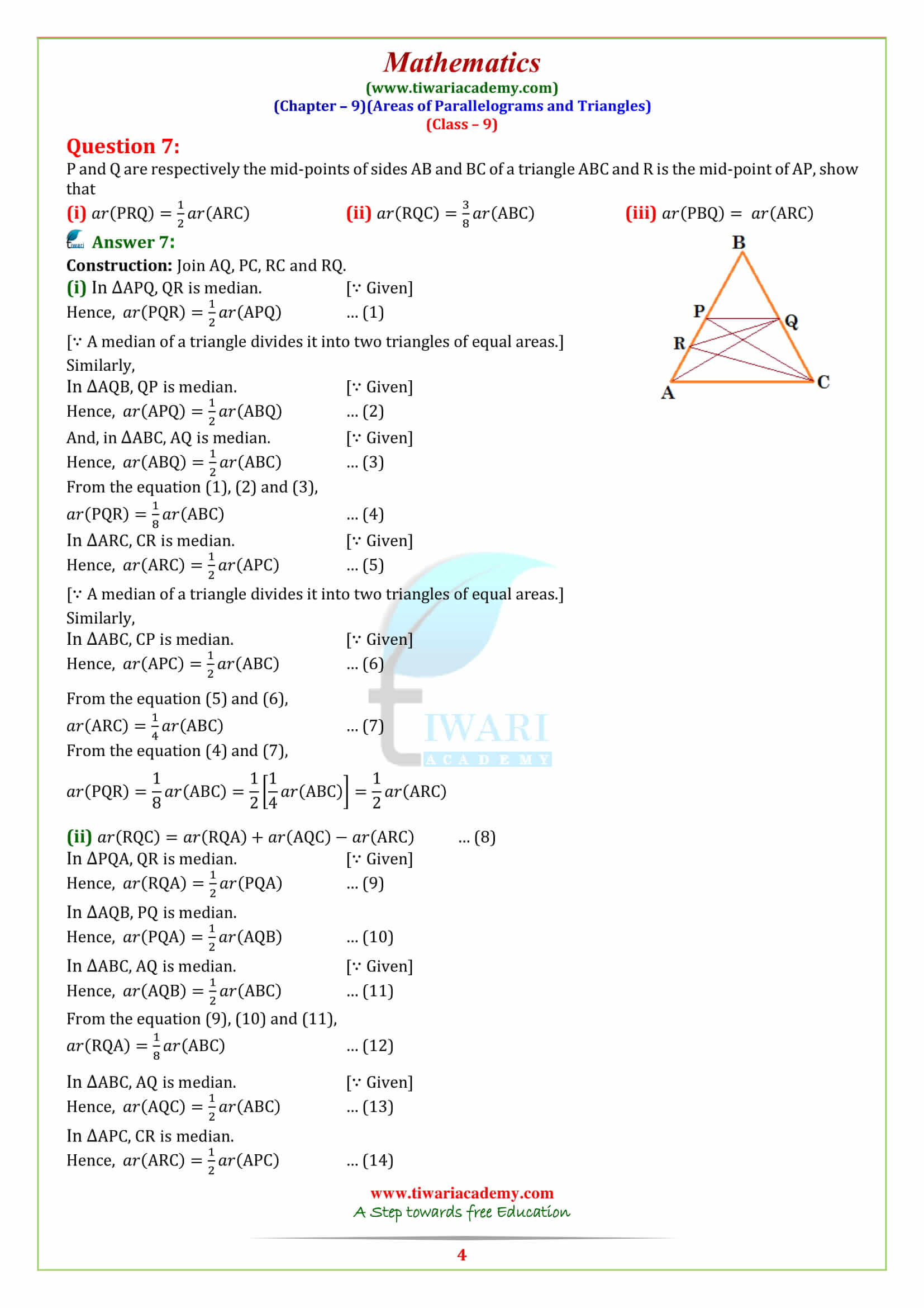 9 Maths Exercise 9.4 guide all question answers