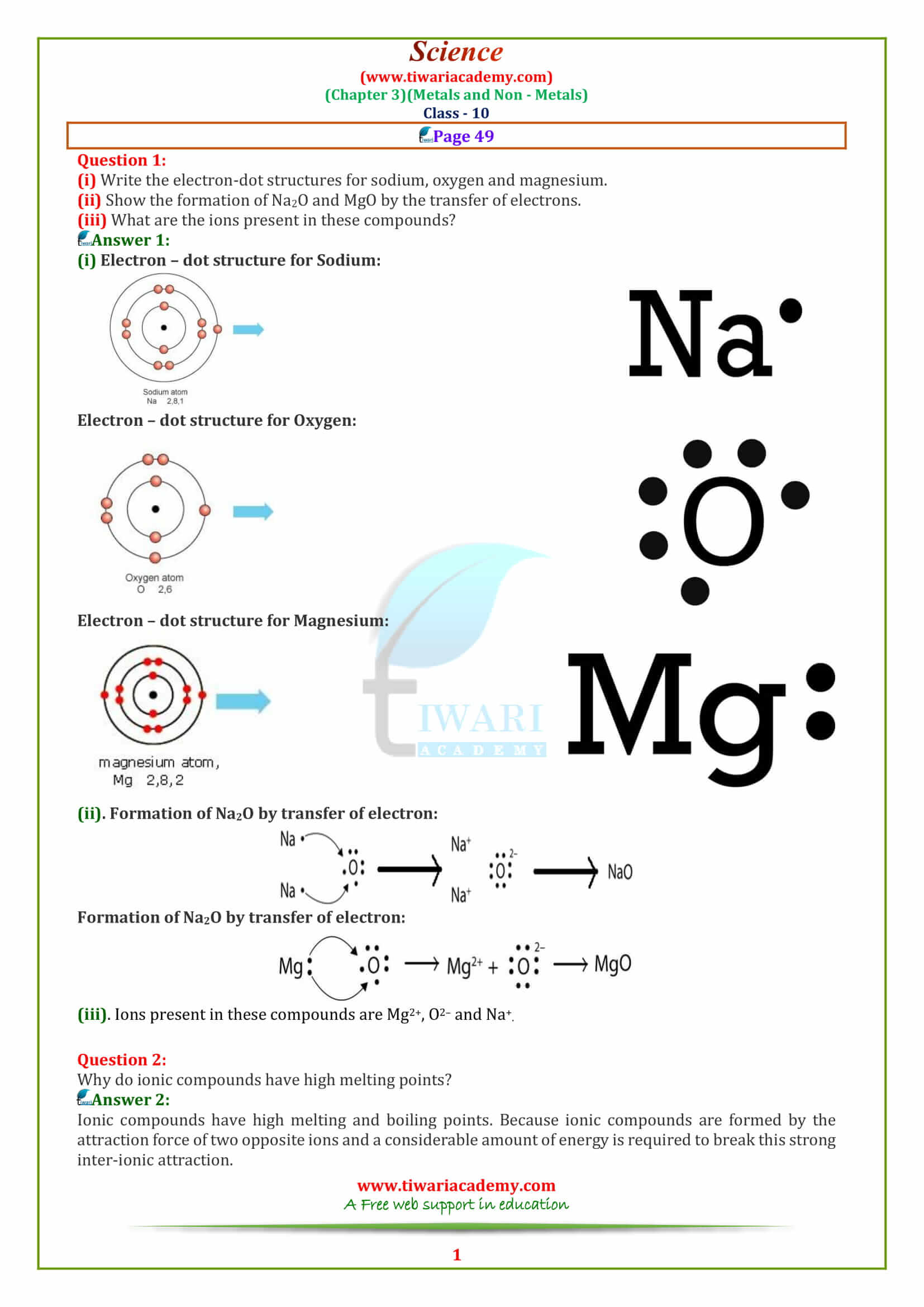 NCERT Solutions for Class 10 Science Chapter 3 Metals and Non-Metals page 49