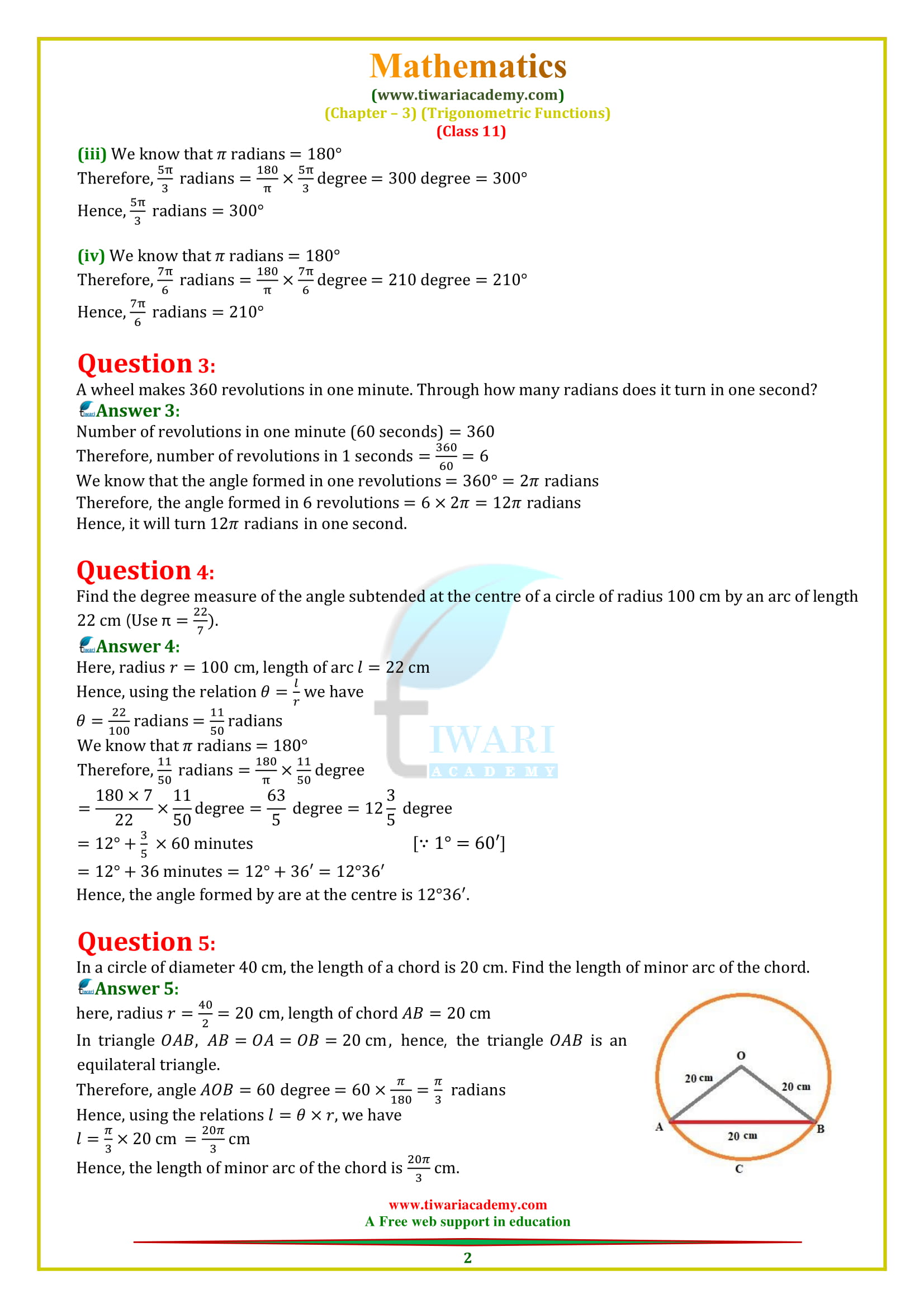 11 Maths Chapter 3 Exercise 3.1 Question 4, 5