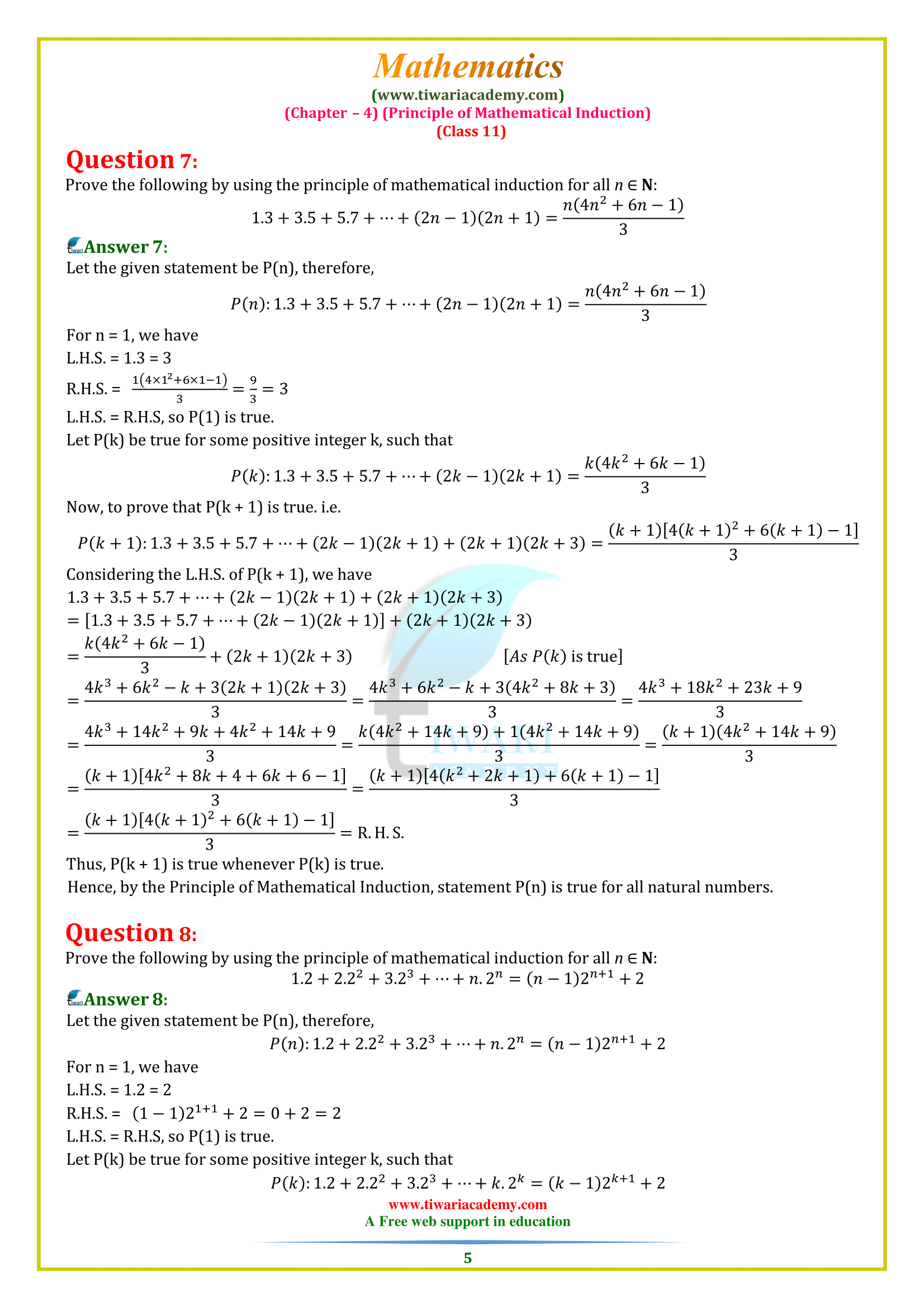 NCERT Solutions for Class 11 Maths Chapter 4 in pdf form