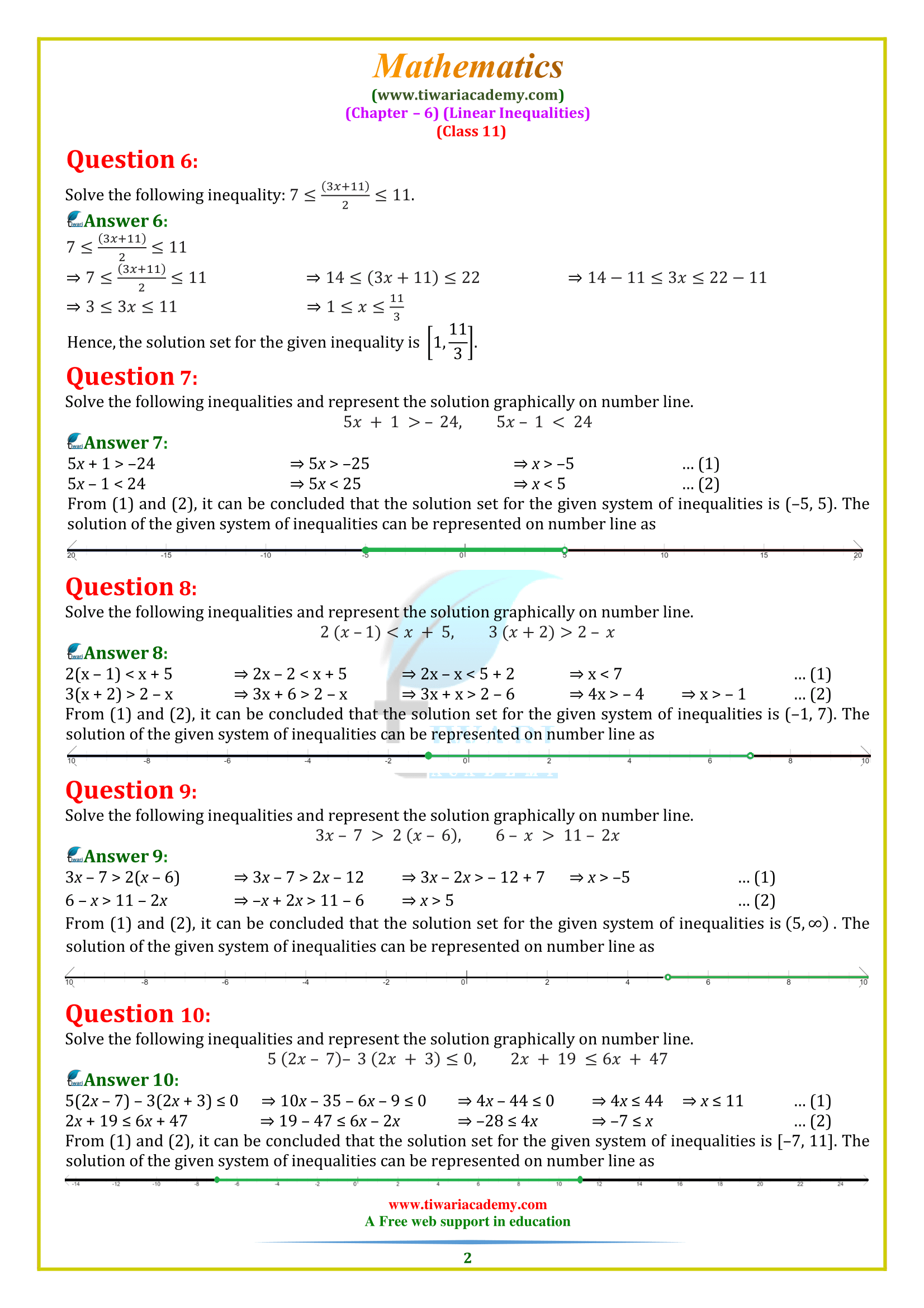 11 maths chapter 6 miscellaneous