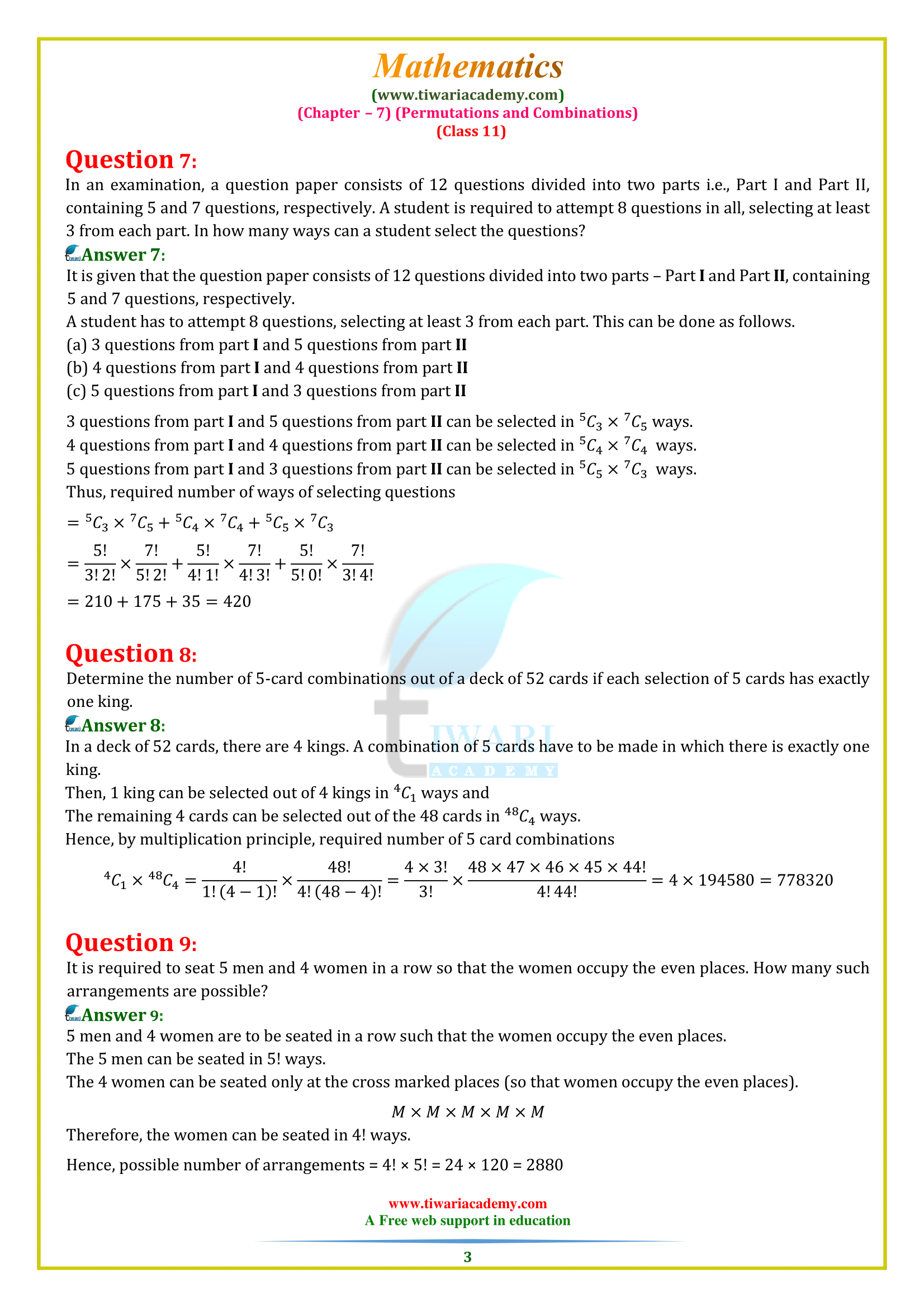 NCERT Solutions for Class 11 Maths Chapter 7 misc.