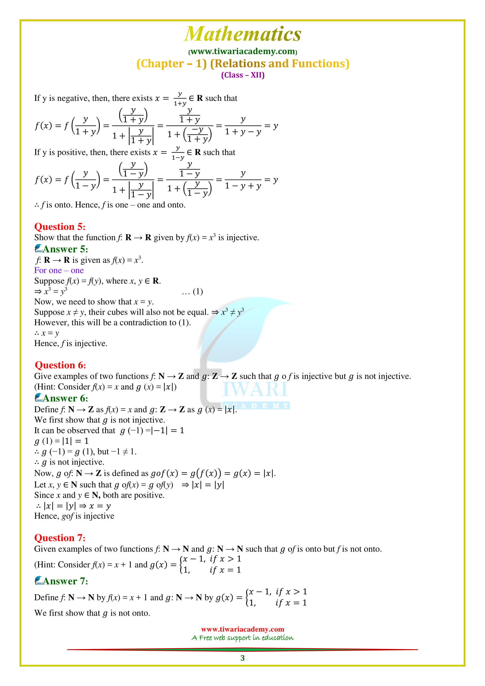 12 Maths Chapter 1 Miscellaneous Exercise solutions updated for 2018-2019.