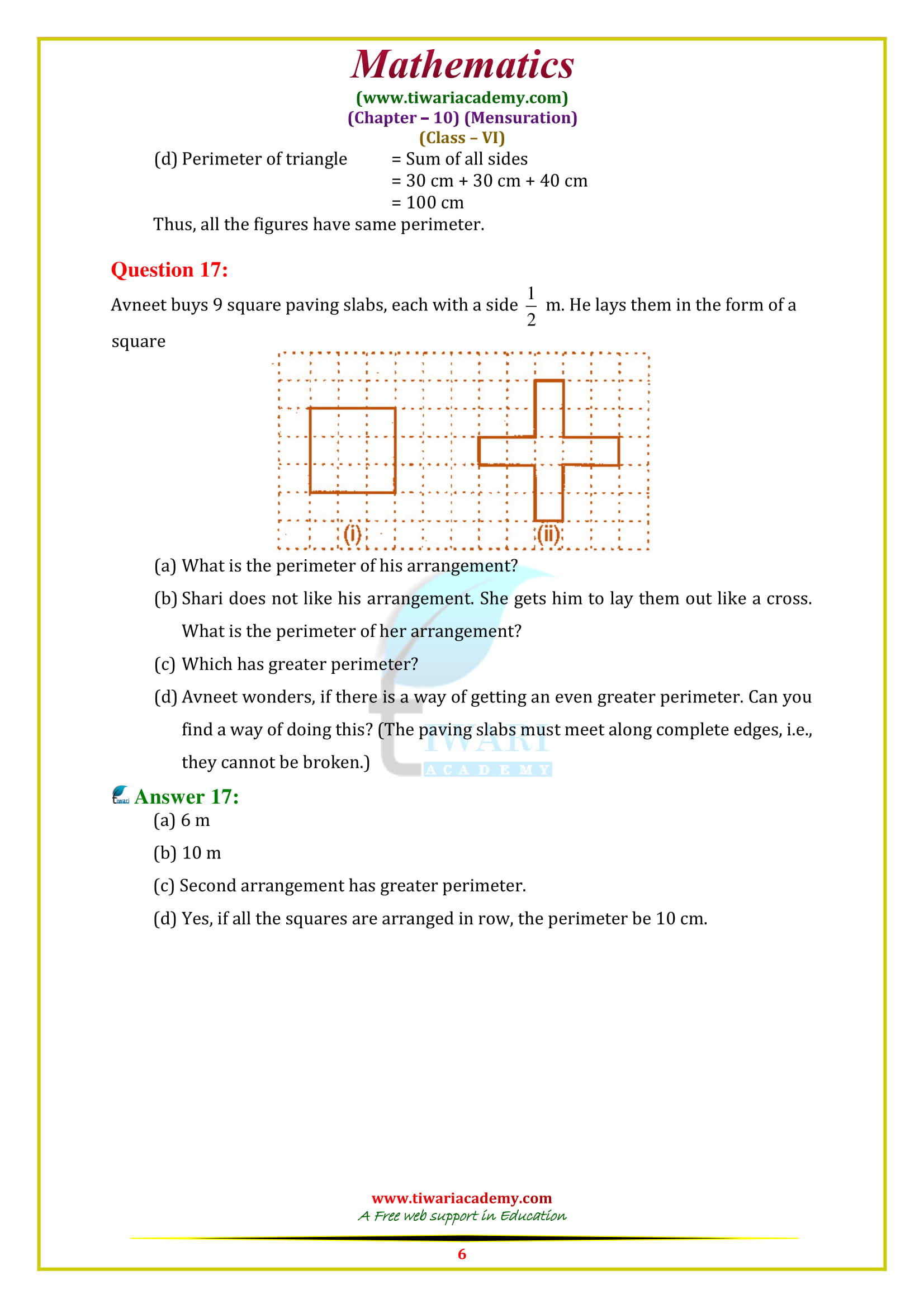NCERT Solutions for Class 6 Maths Chapter 10 Exercise 10.1 free download