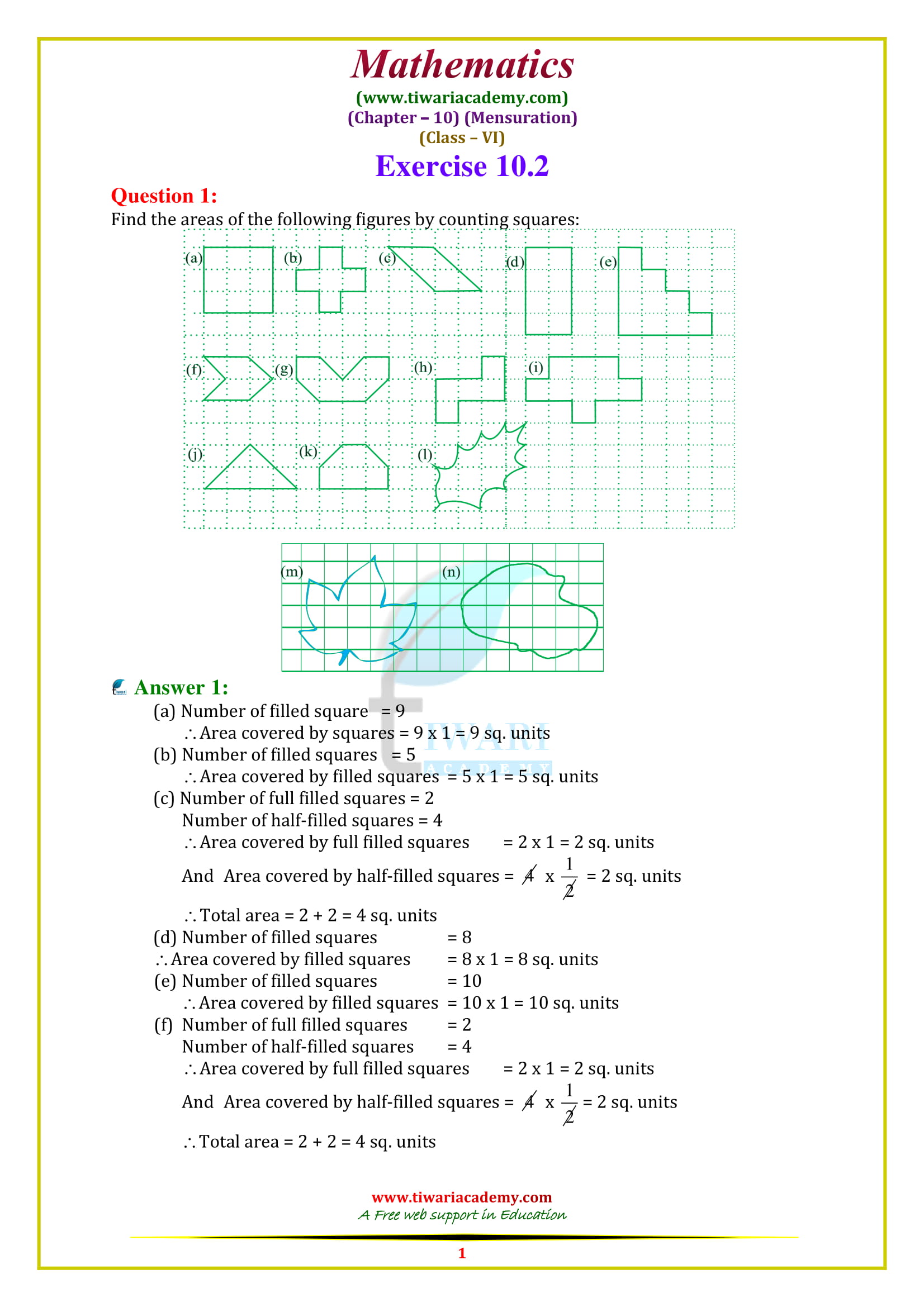 class 6 maths ncert solutions chapter 10 exercise 10.2