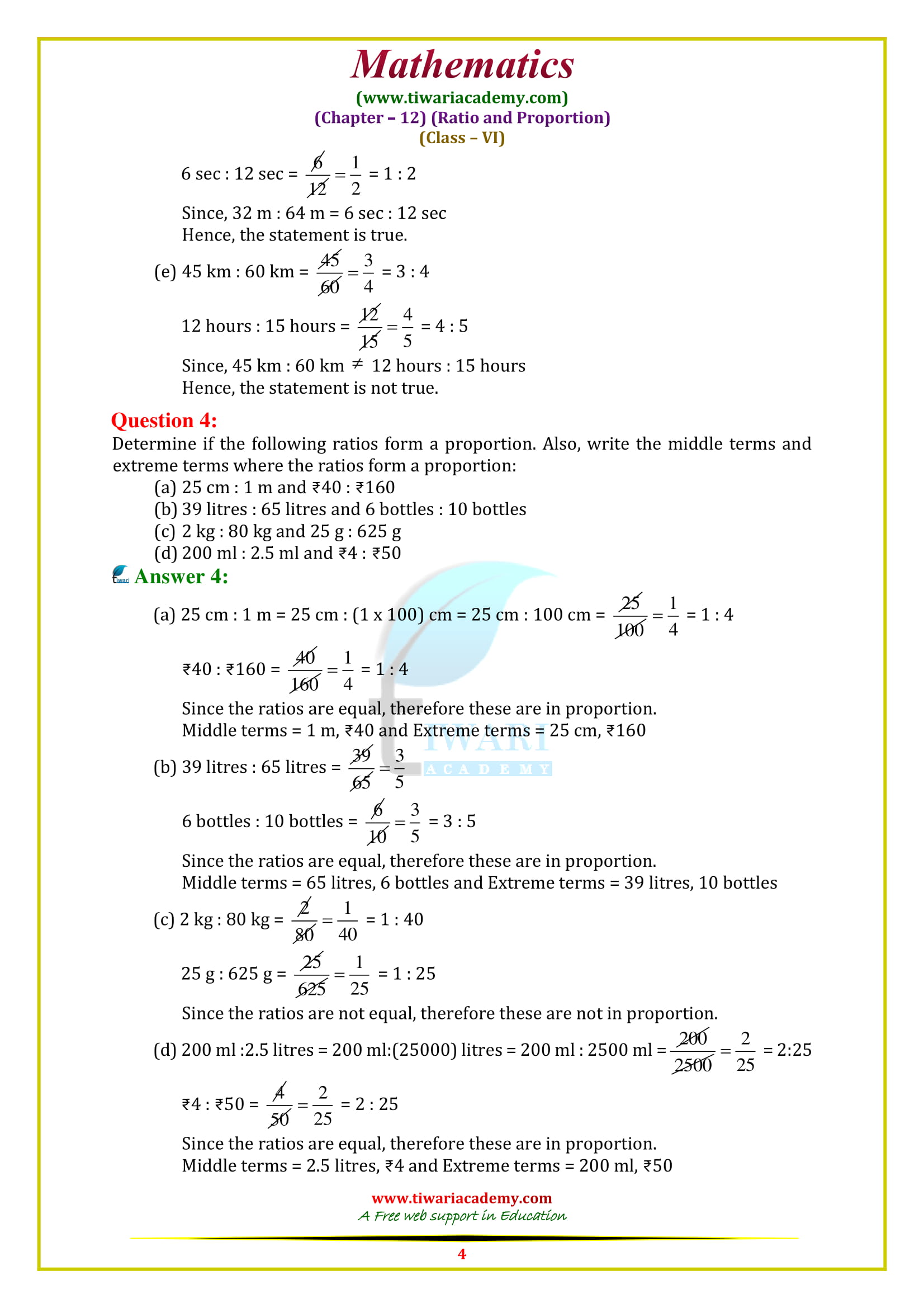 NCERT Solutions for Class 6 Maths Chapter 12 Exercise 12.2 download in free file